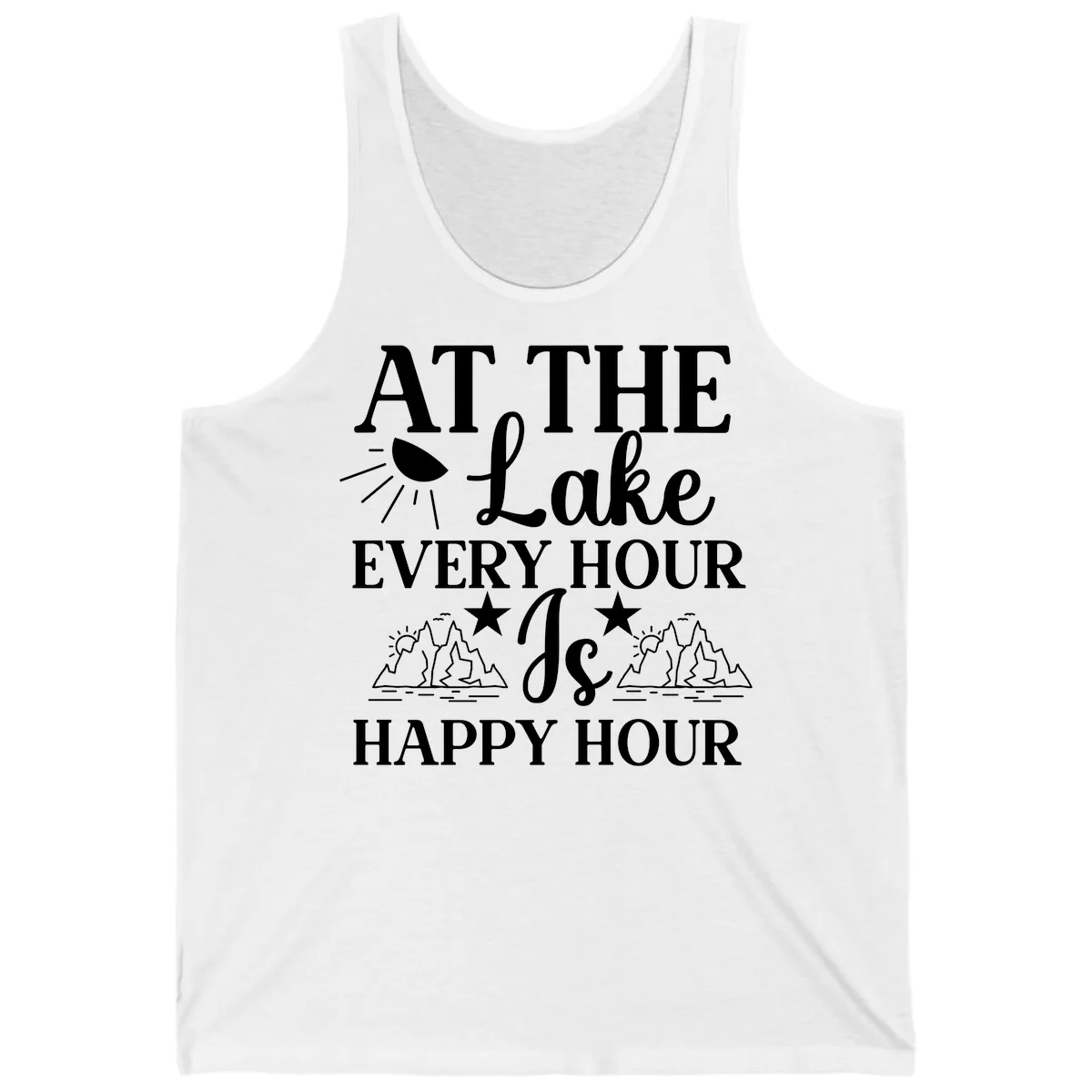 Lake Life Every Hour Is Happy Hour Tank in White
