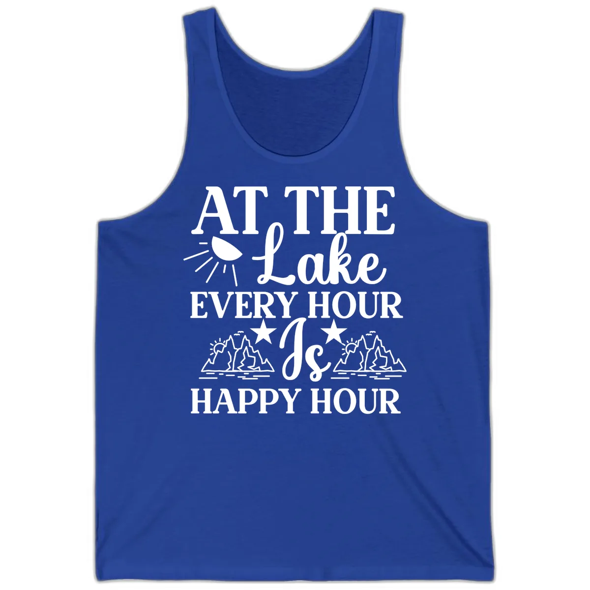 Lake Life Every Hour Is Happy Hour Tank in True Royal