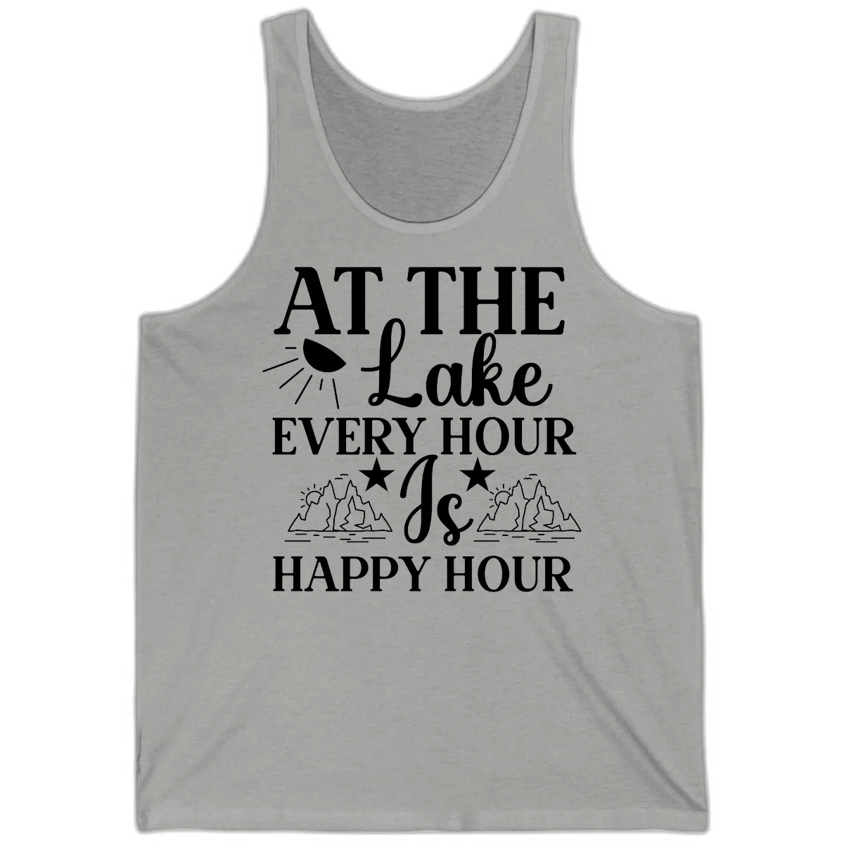 Lake Life Every Hour Is Happy Hour Tank in Athletic Heather