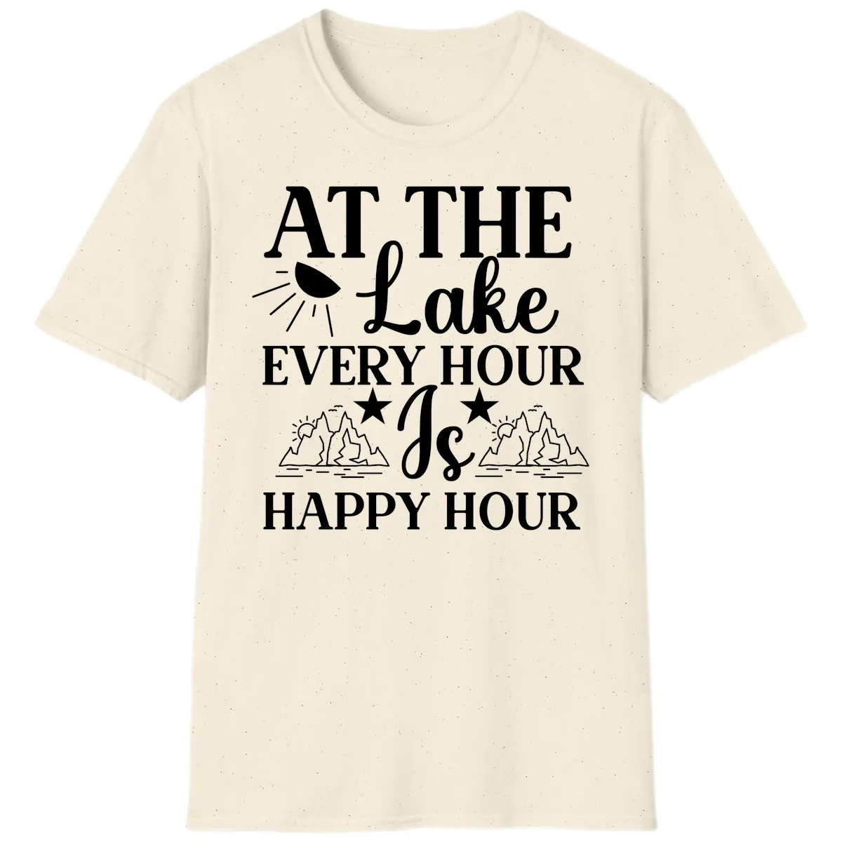 Lake Life Every Hour Is Happy Hour T-Shirt in Natural