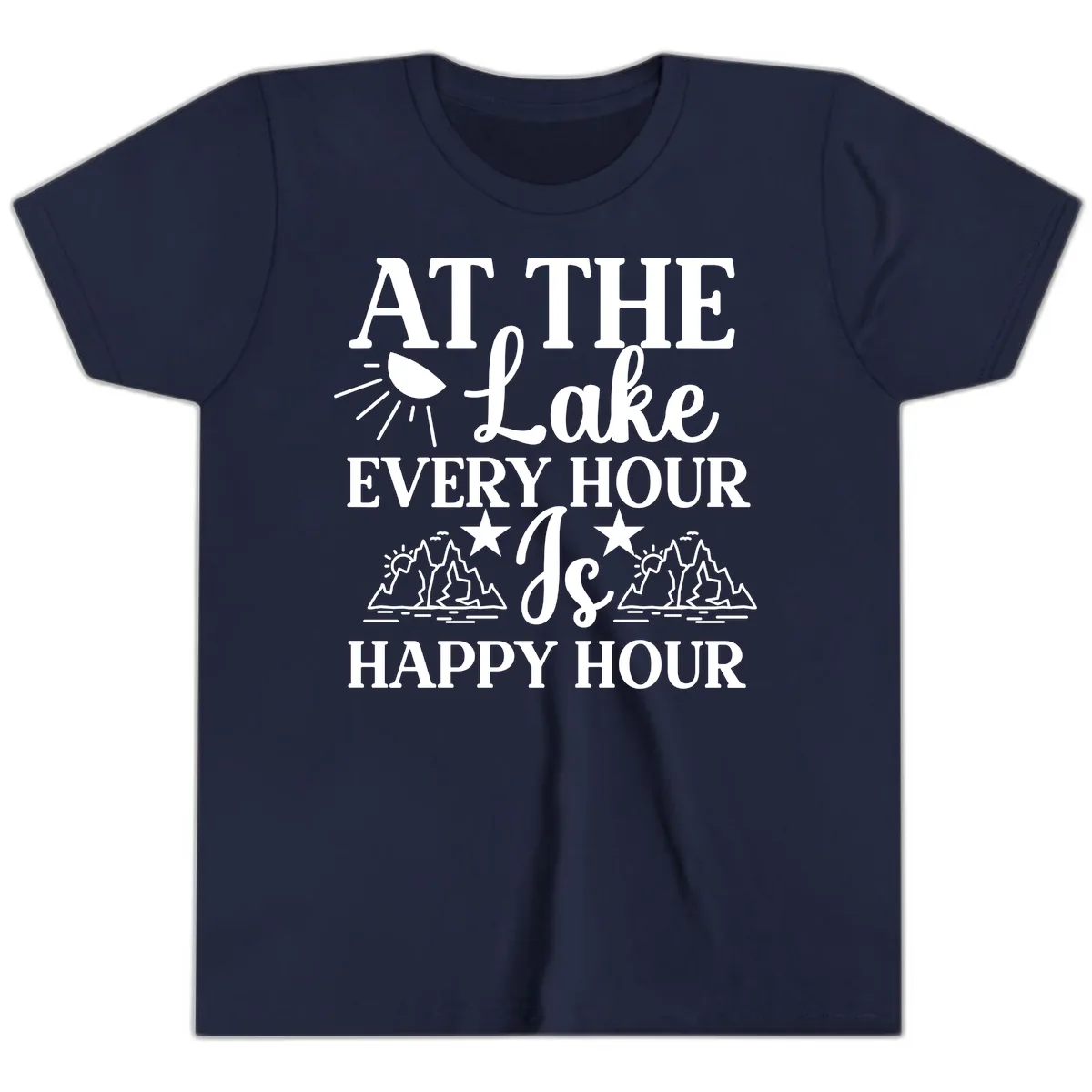 Lake Life Every Hour Is Happy Hour Youth T-Shirt in Navy