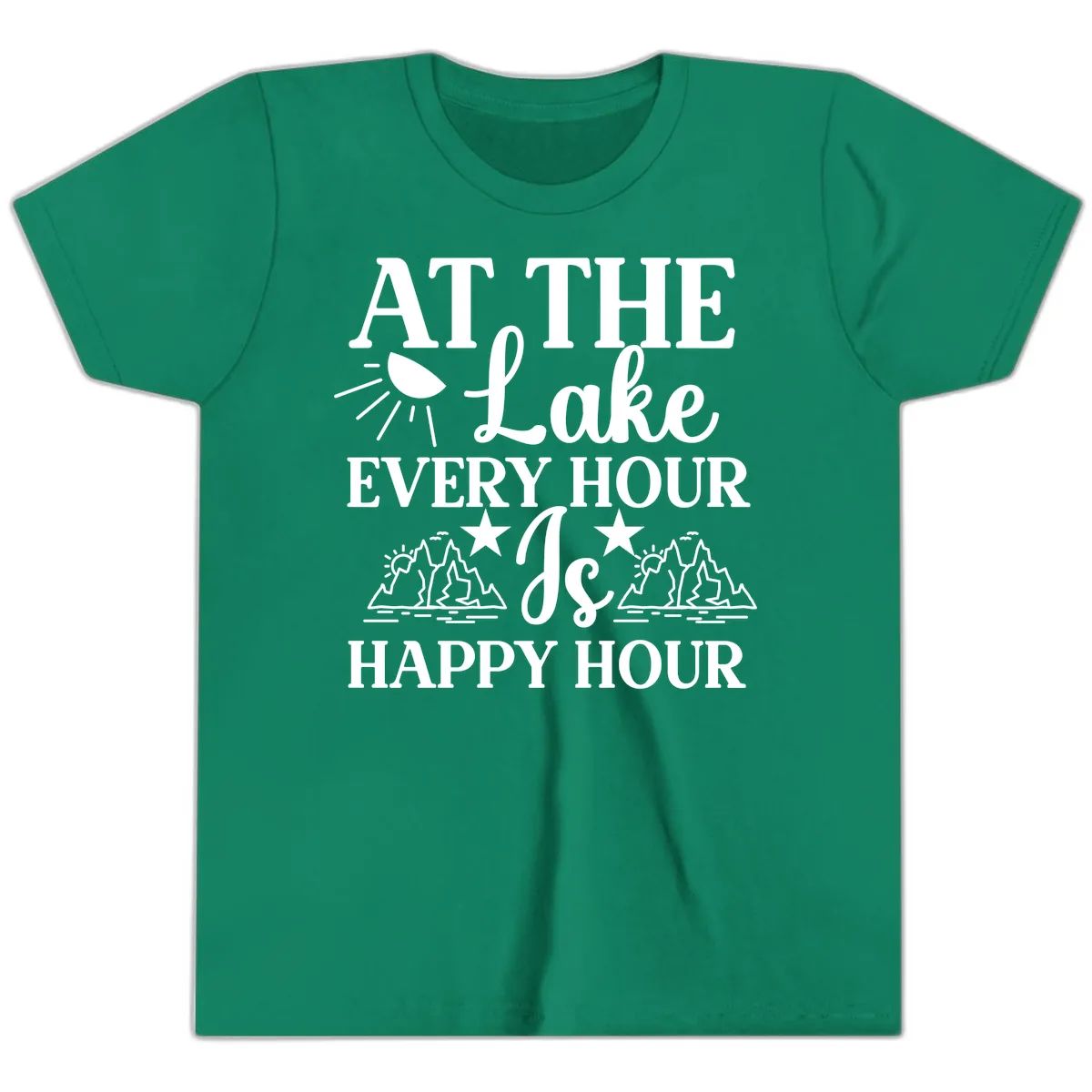 Lake Life Every Hour Is Happy Hour Youth T-Shirt in Kelly