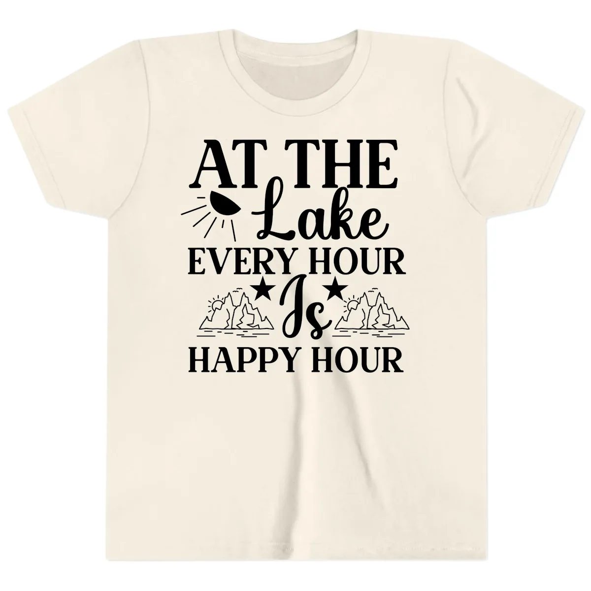 Lake Life Every Hour Is Happy Hour Youth T-Shirt in Natural