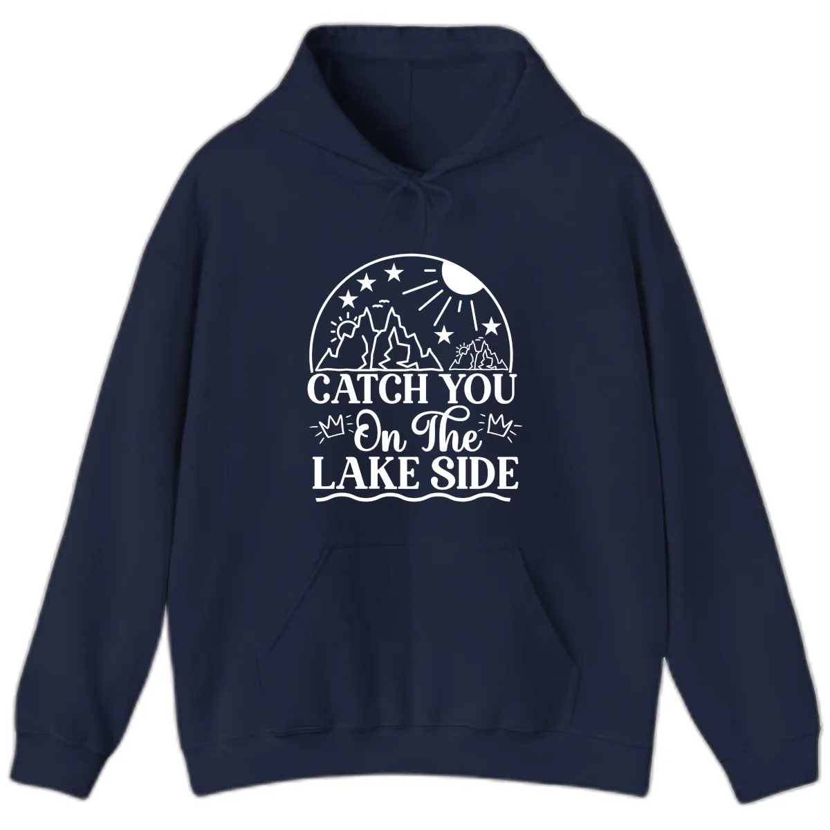 Catch You On The Lake Side Hoodie in Navy