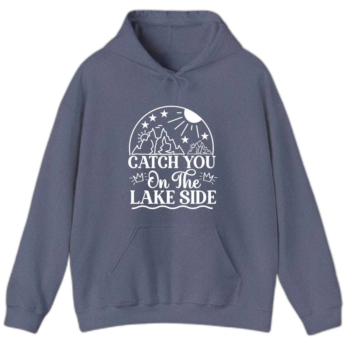 Catch You On The Lake Side Hoodie in Heather Navy