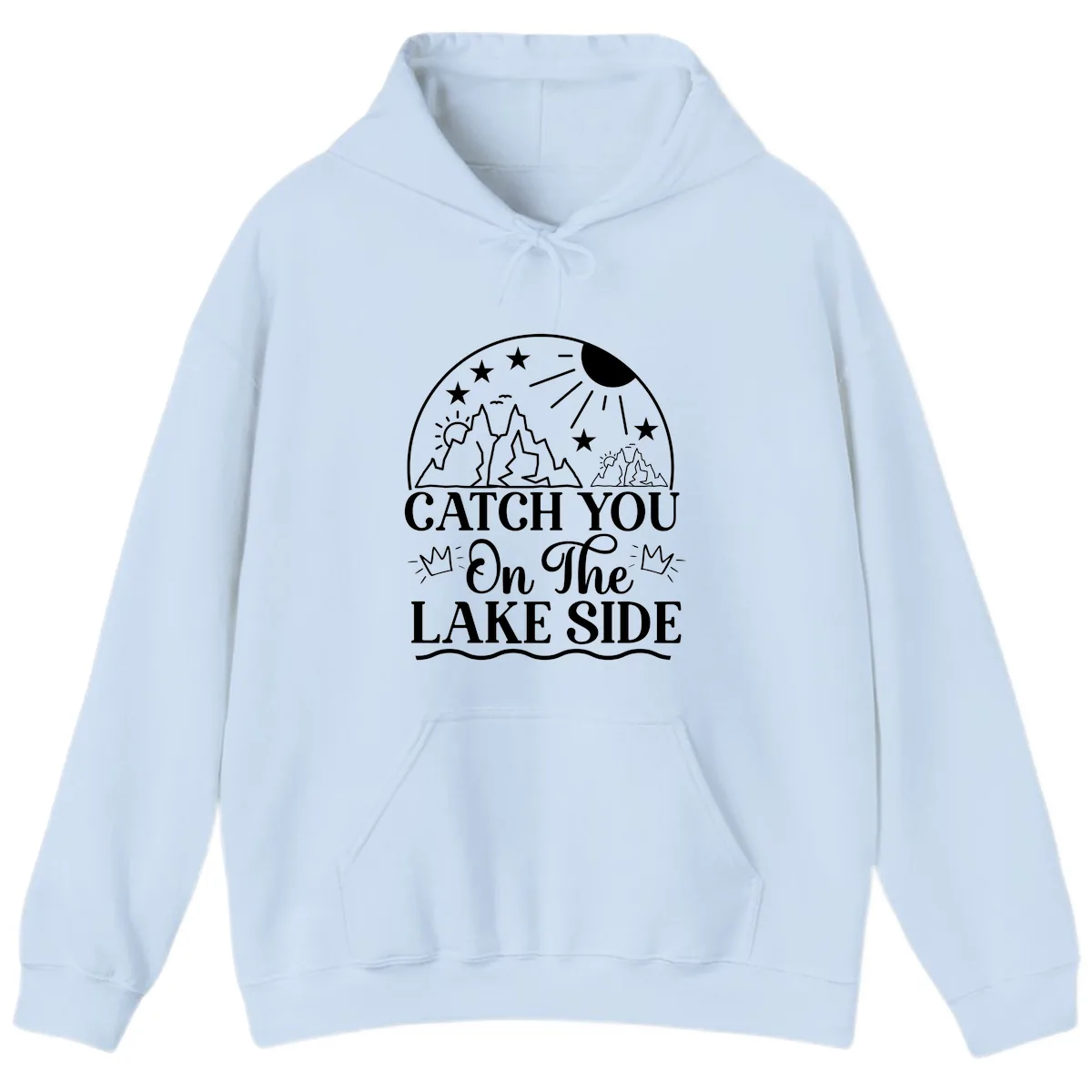 Catch You On The Lake Side Hoodie in Light Blue