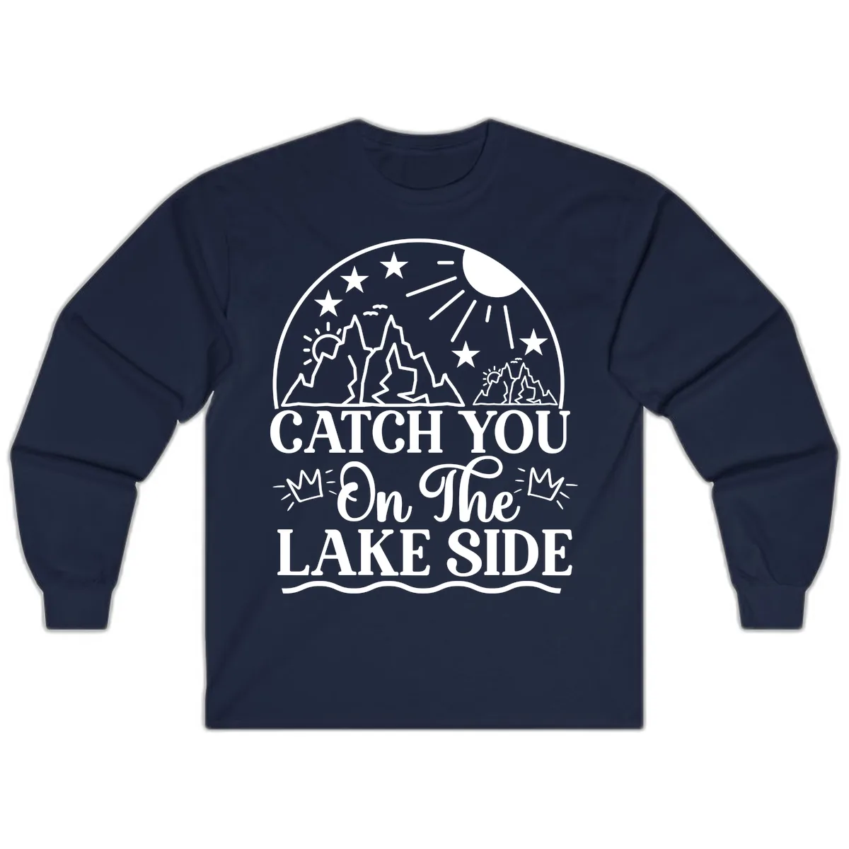 Catch You On The Lake Side Long Sleeve in Navy