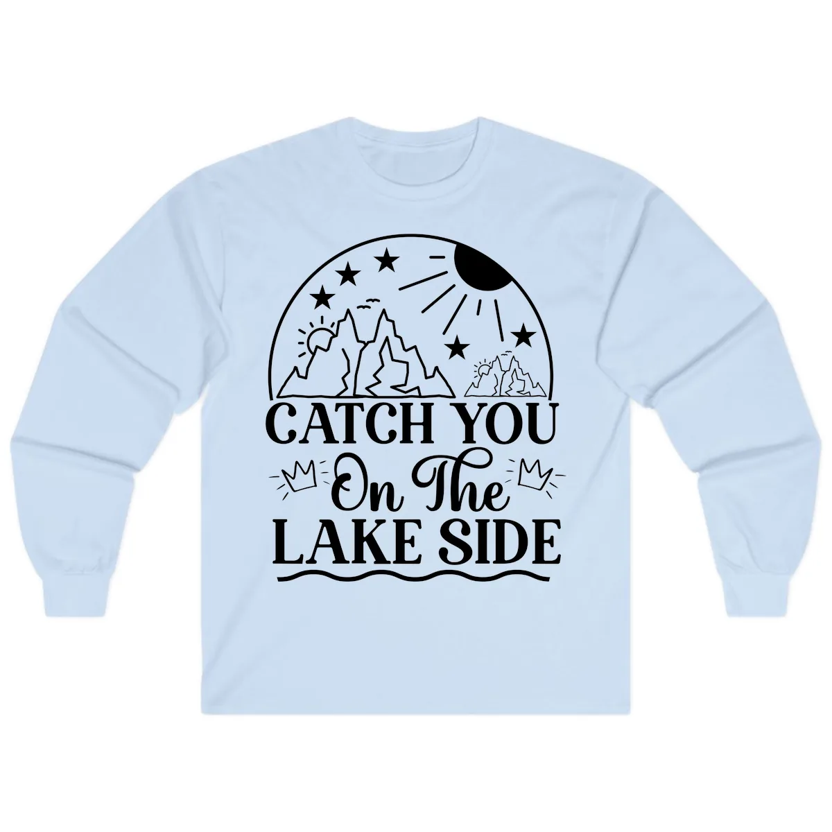 Catch You On The Lake Side Long Sleeve in Light Blue