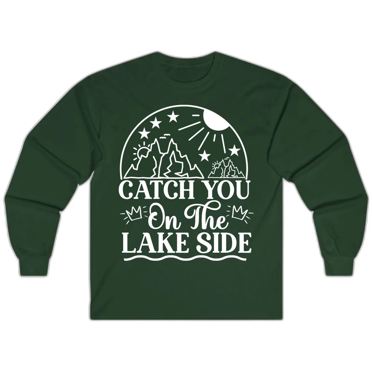 Catch You On The Lake Side Long Sleeve in Forest Green