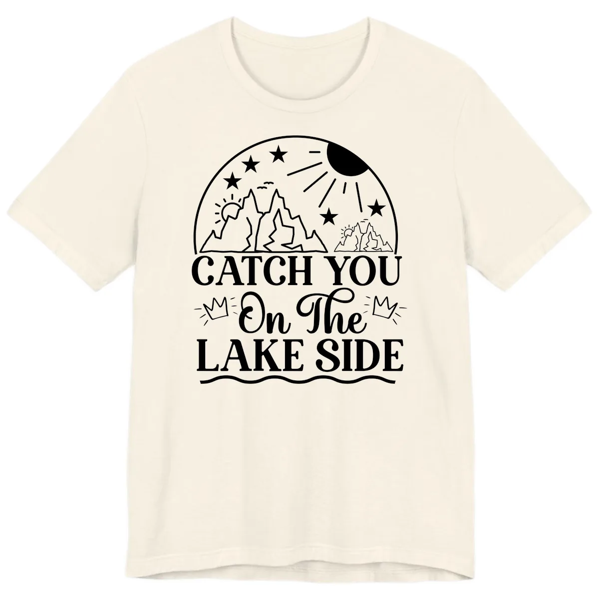 Catch You On The Lake Side Premium T-Shirt in Natural