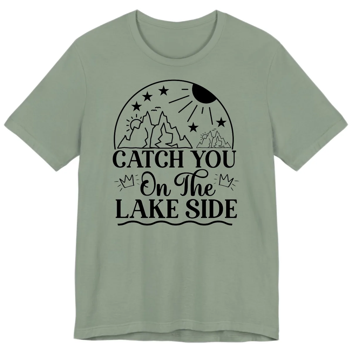 Catch You On The Lake Side Premium T-Shirt in Sage