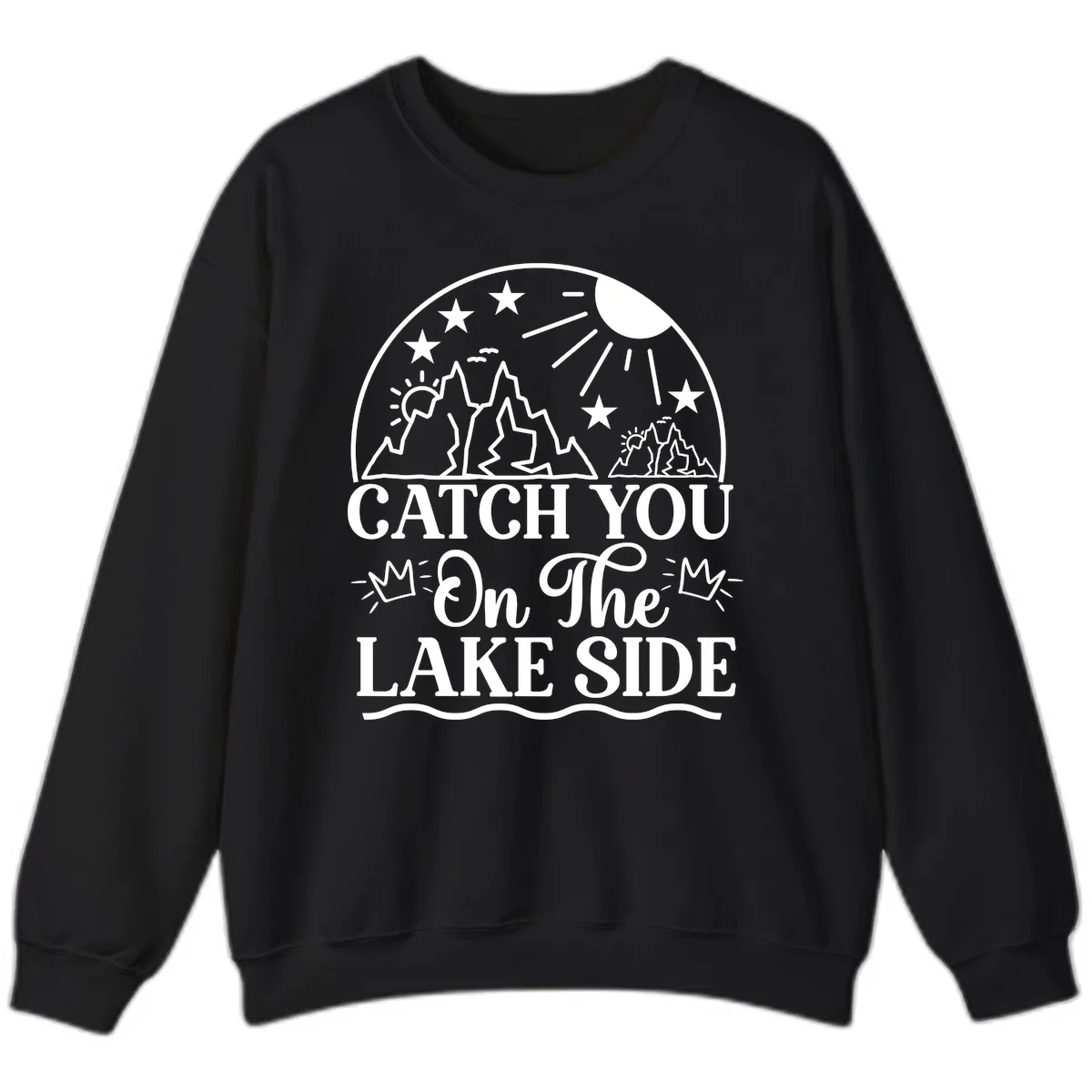 Catch You On The Lake Side Sweatshirt in Black