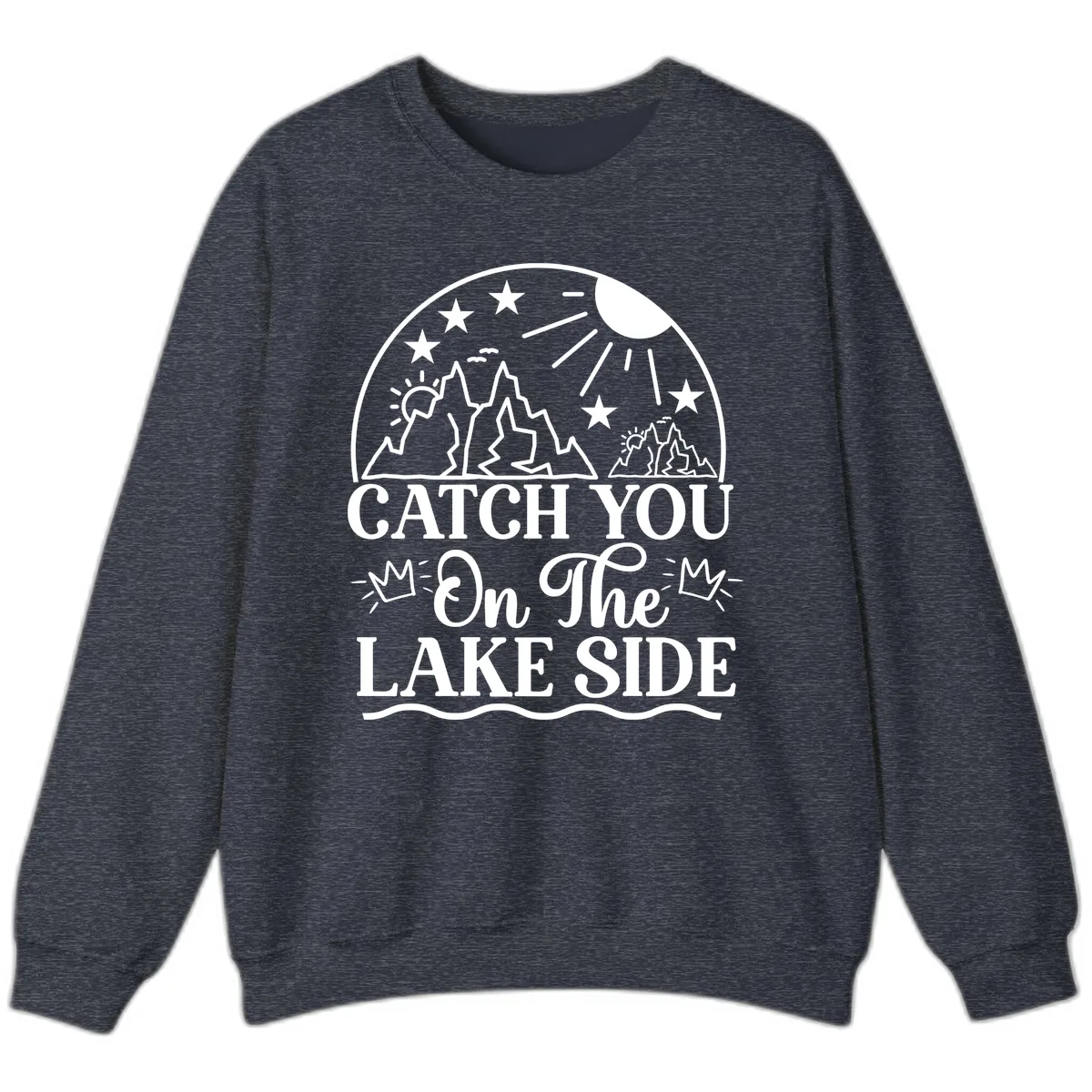 Catch You On The Lake Side Sweatshirt in Heather Sport Dark Navy