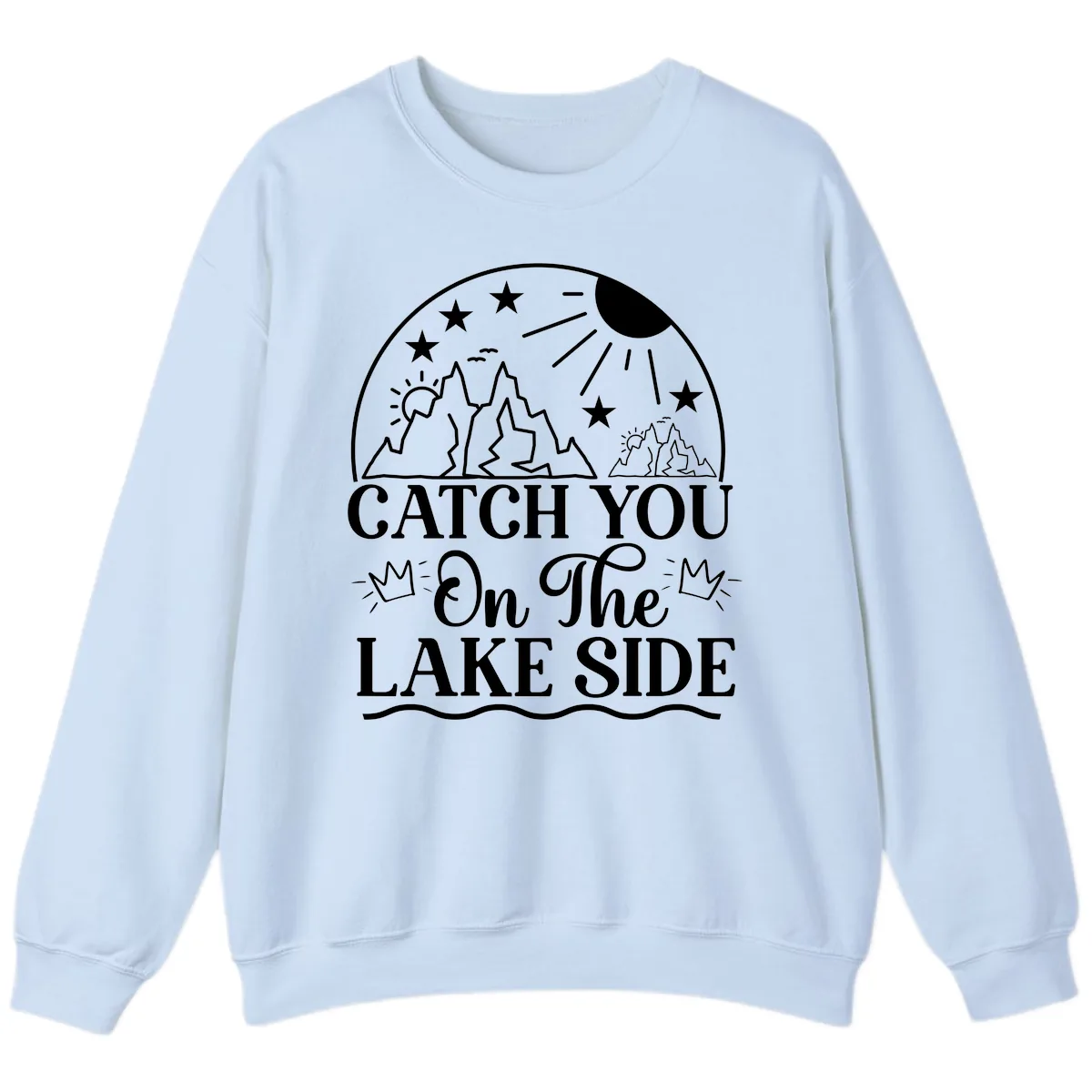 Catch You On The Lake Side Sweatshirt in Light Blue
