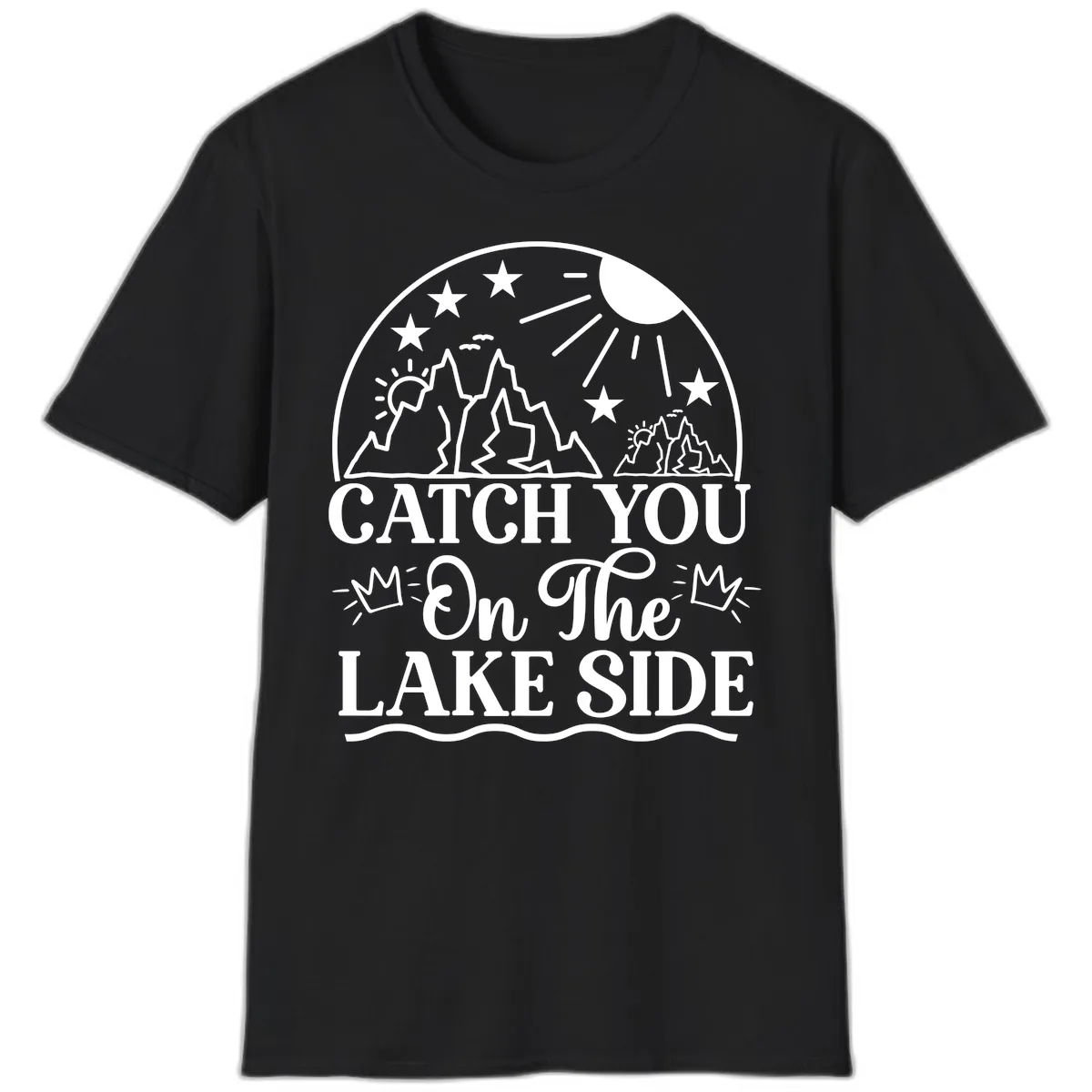 Catch You On The Lake Side T-Shirt in Black