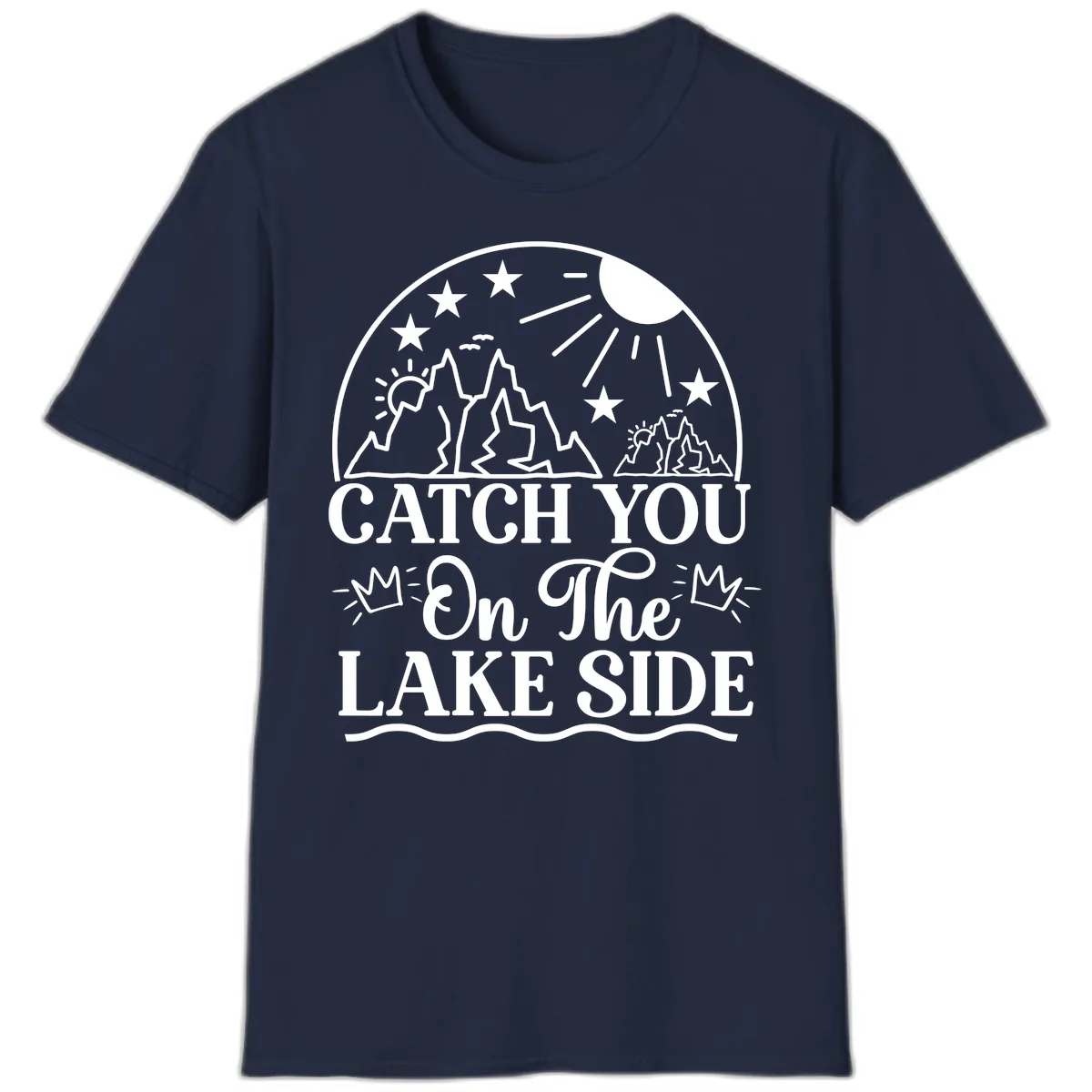 Catch You On The Lake Side T-Shirt in Navy