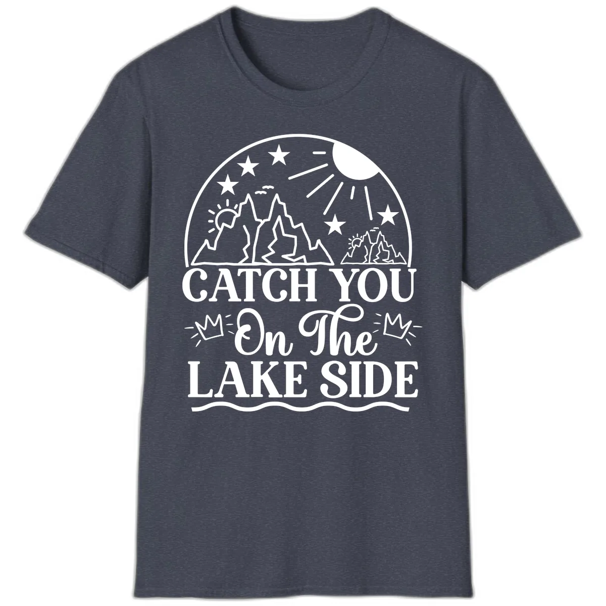 Catch You On The Lake Side T-Shirt in Heather Navy