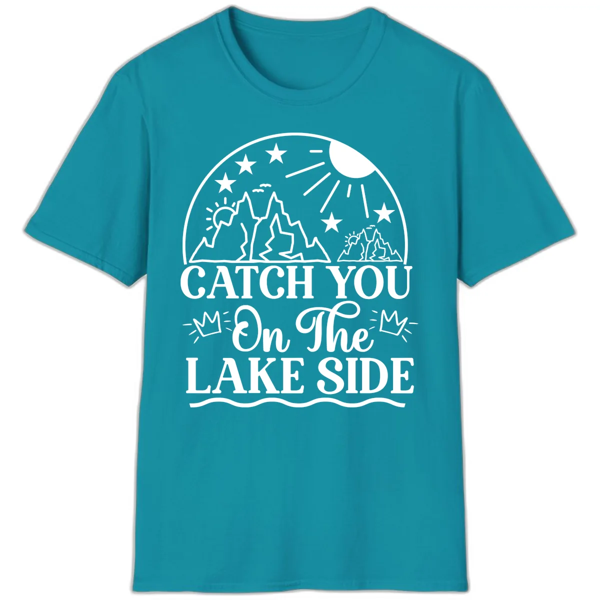 Catch You On The Lake Side T-Shirt in Tropical Blue
