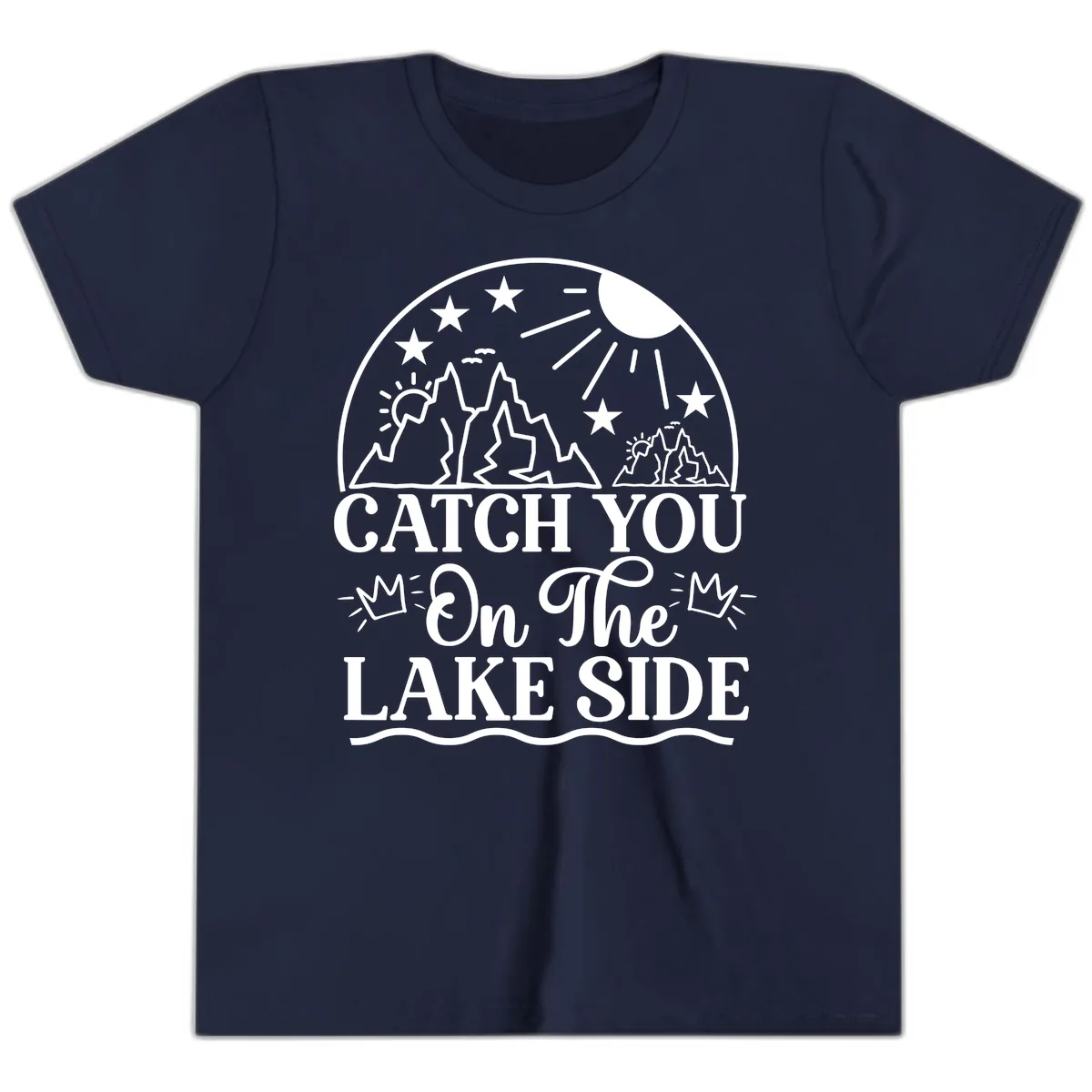 Catch You On The Lake Side Youth T-Shirt in Navy