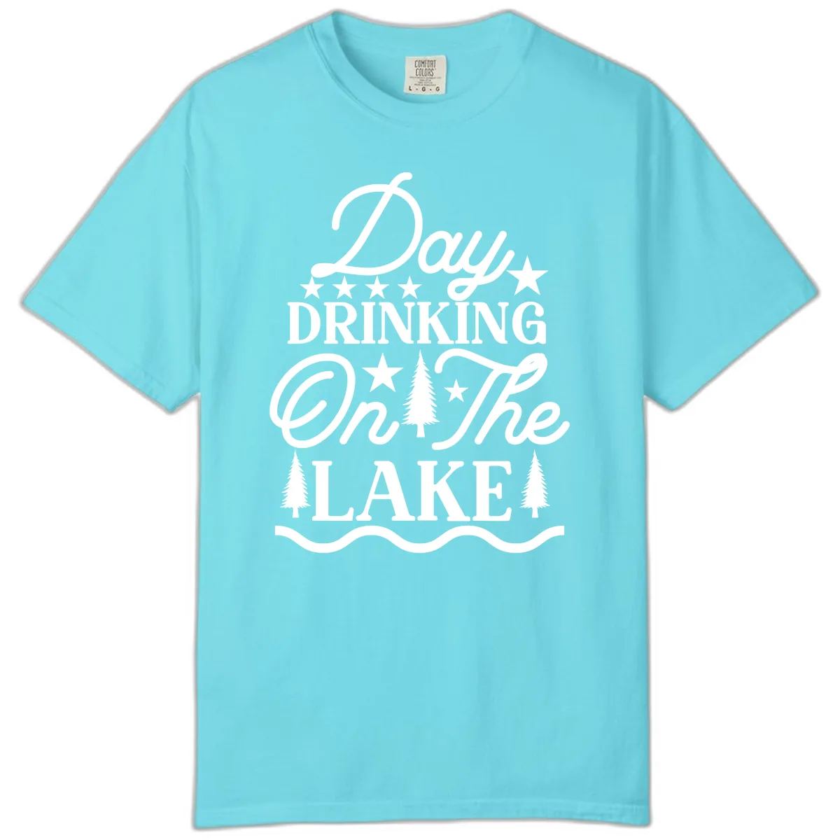 Day Drinking On The Lake Comfort Color in Lagoon Blue