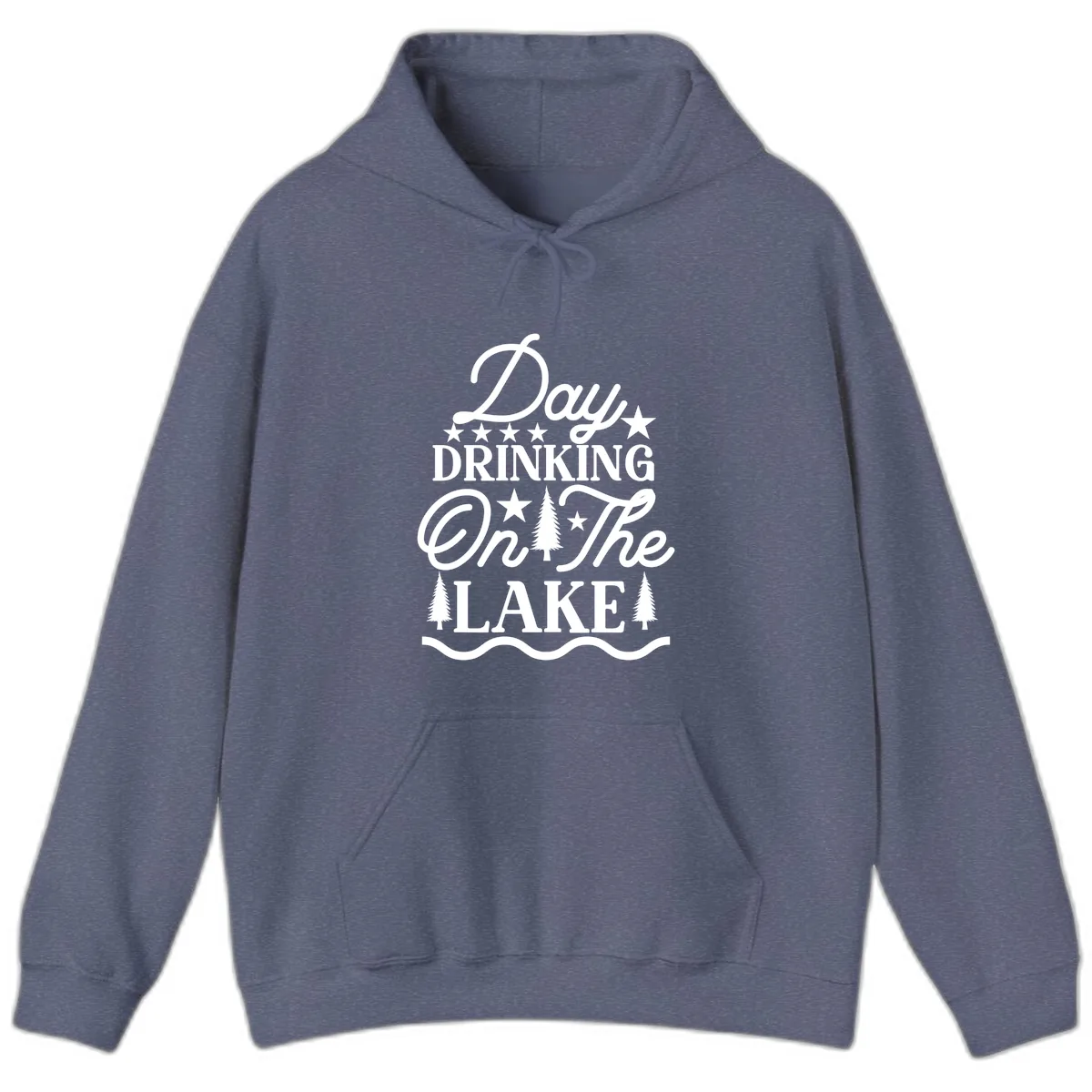 Day Drinking On The Lake Hoodie in Heather Navy