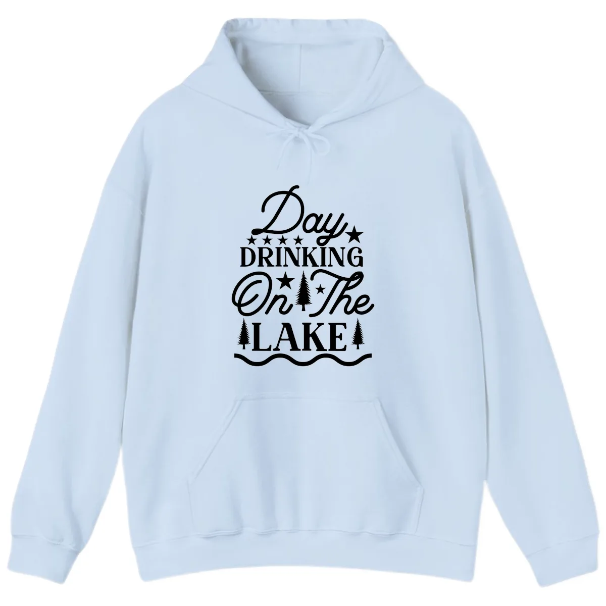 Day Drinking On The Lake Hoodie in Light Blue