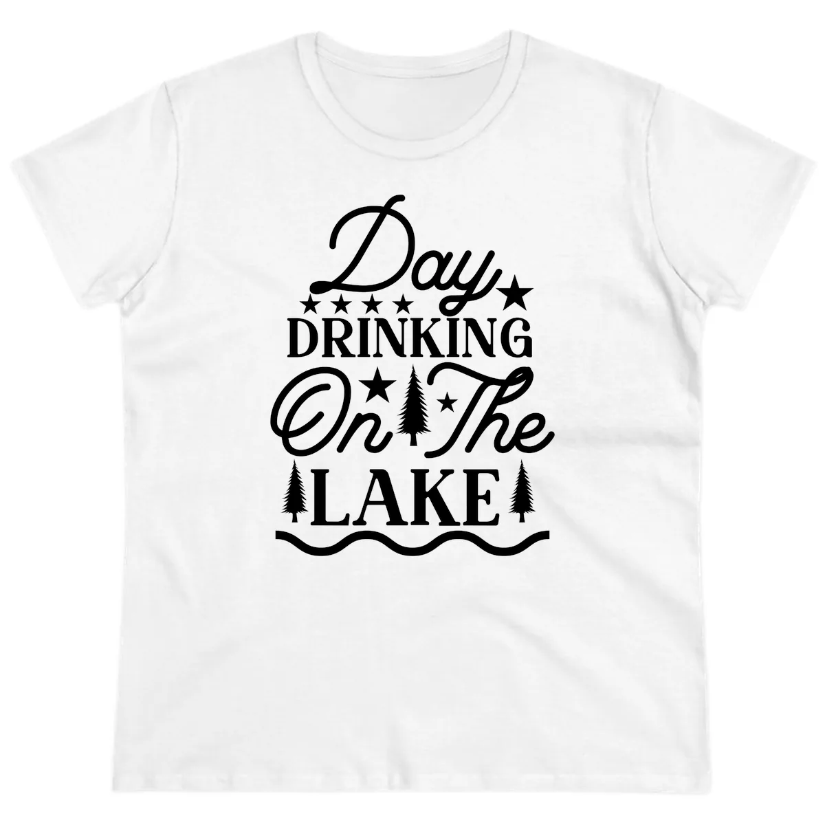 Day Drinking On The Lake Ladies Tee in White