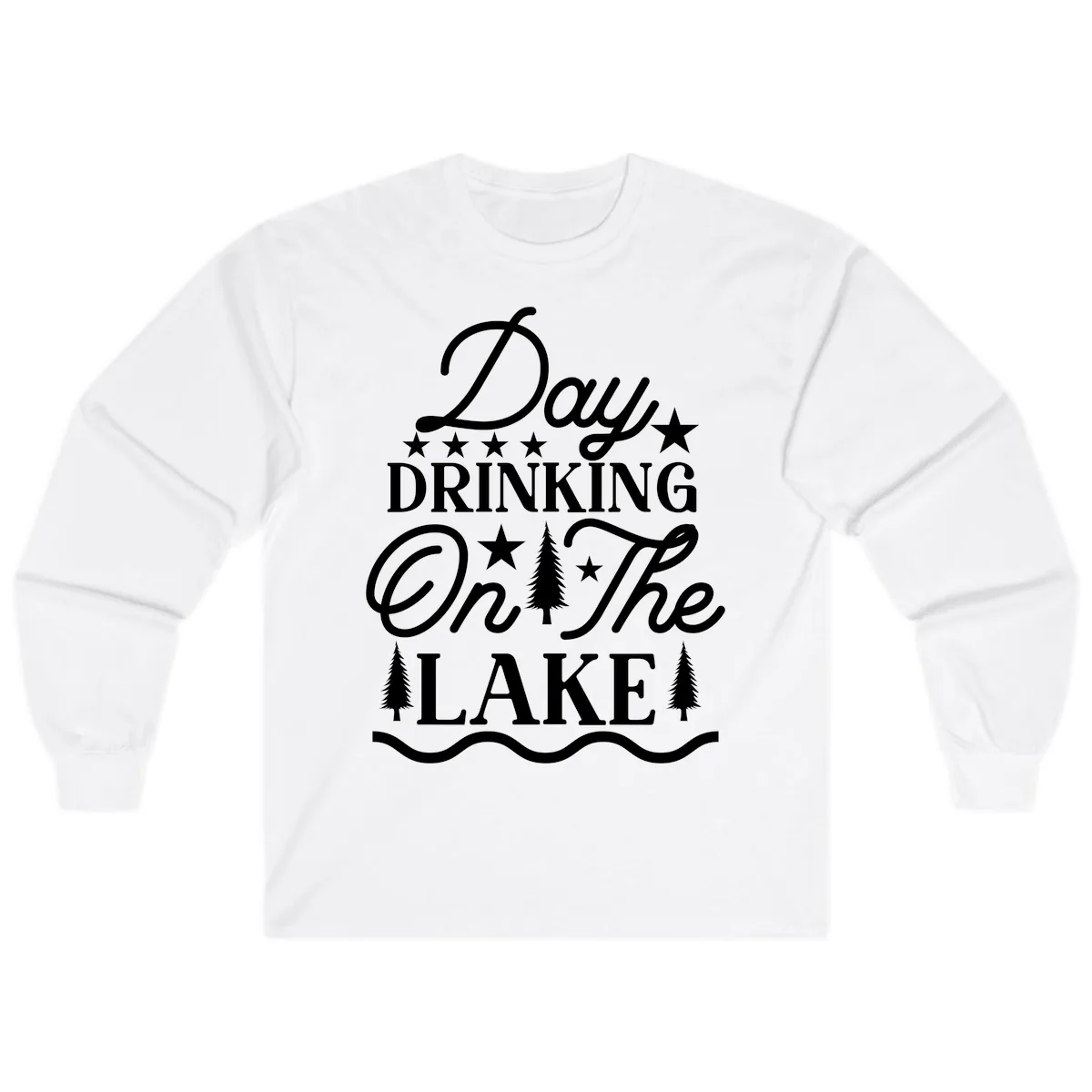 Day Drinking On The Lake Long Sleeve in White