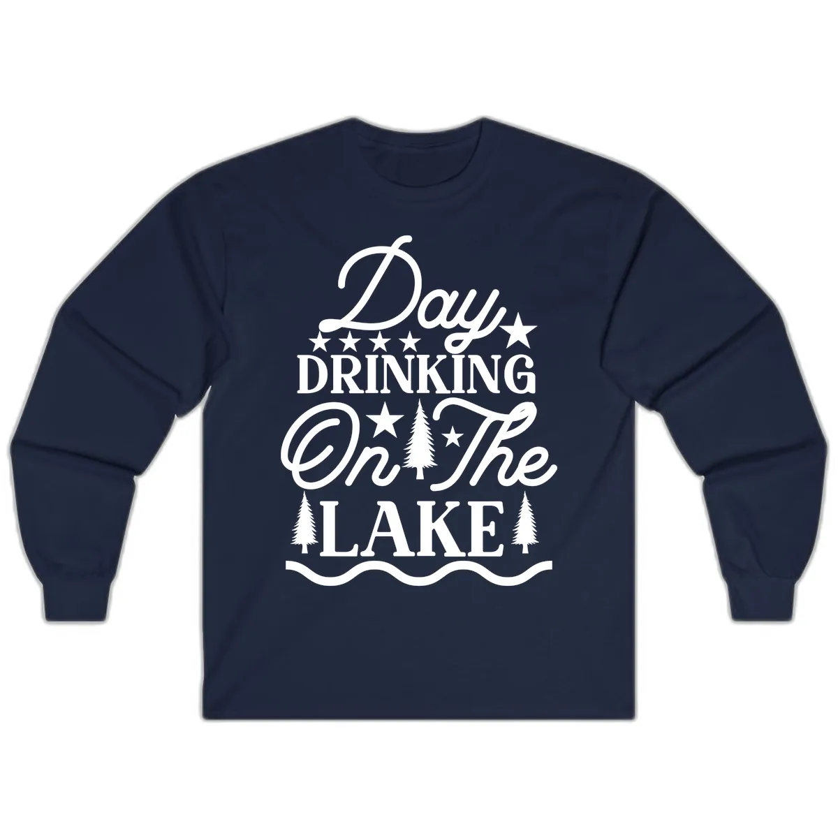 Day Drinking On The Lake Long Sleeve in Navy