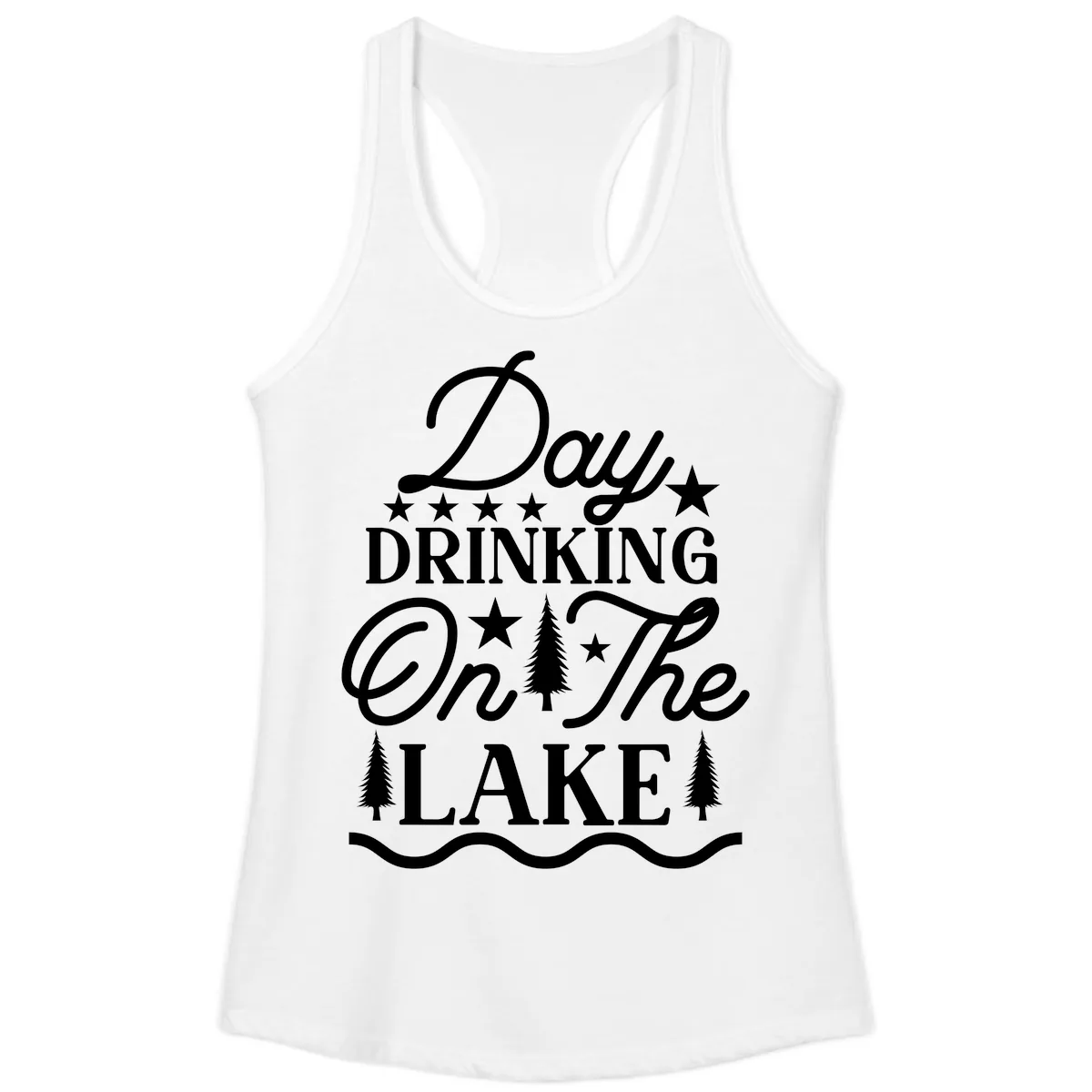 Day Drinking On The Lake Ladies Tank in White