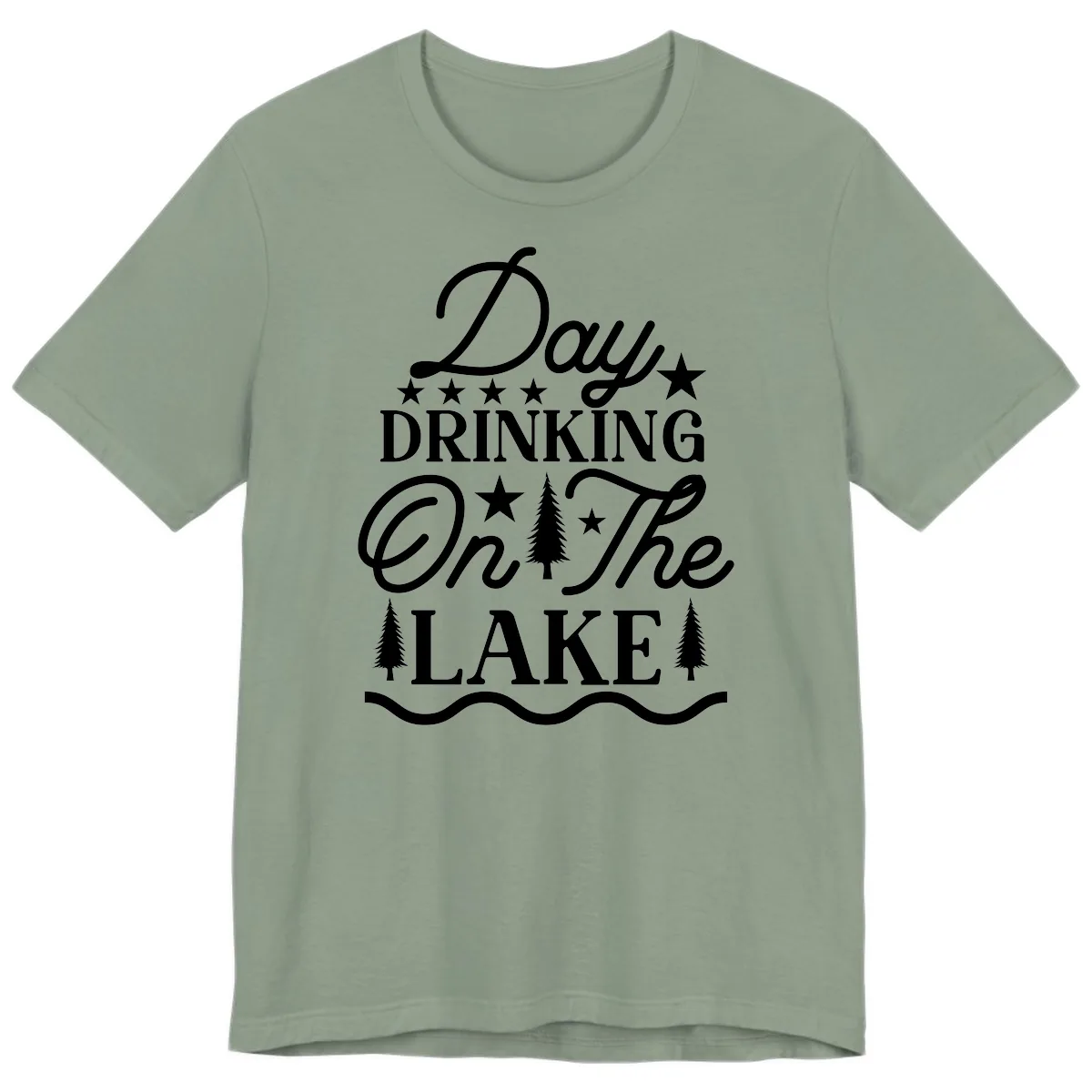 Day Drinking On The Lake Premium T-Shirt in Sage