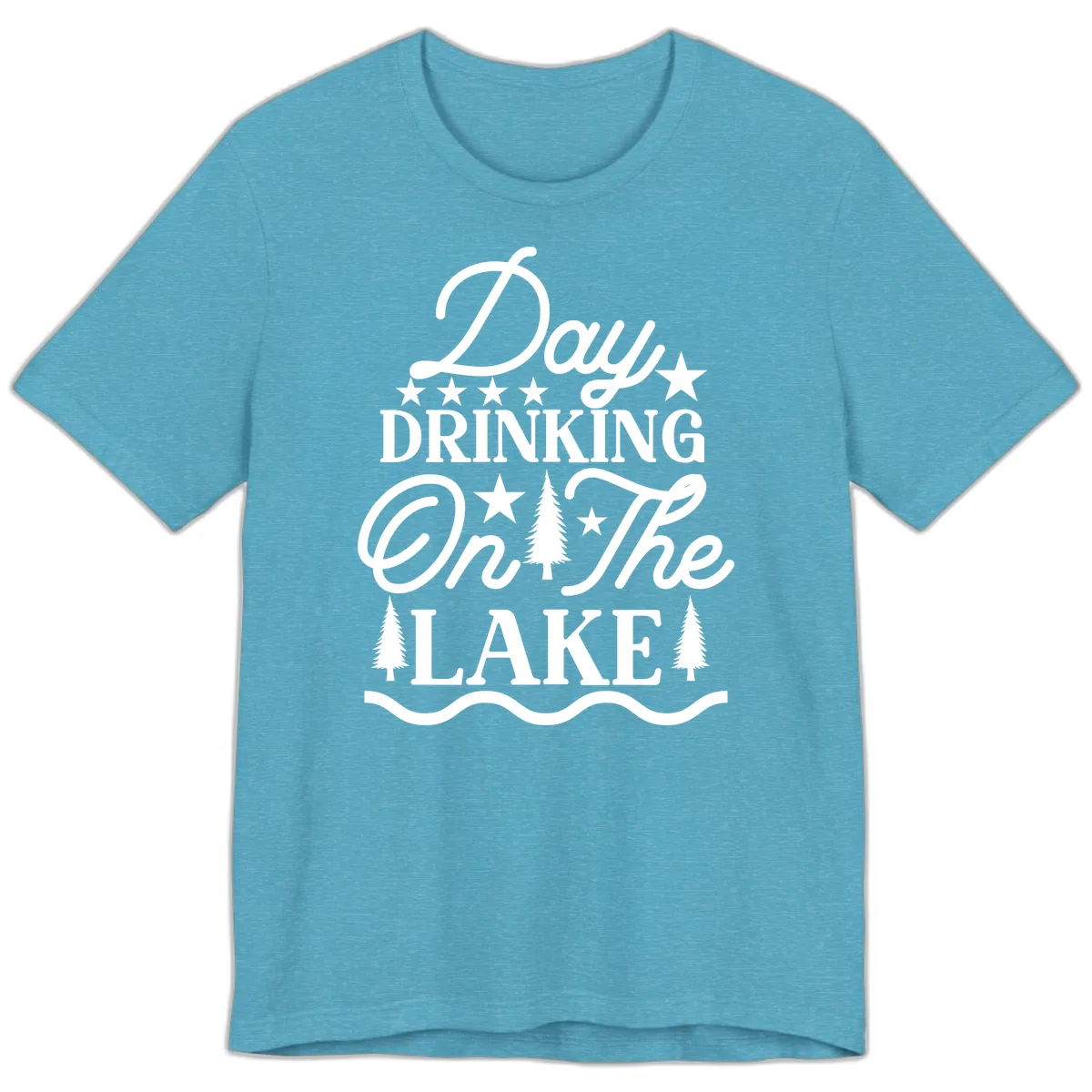 Day Drinking On The Lake Premium T-Shirt in Heather Aqua