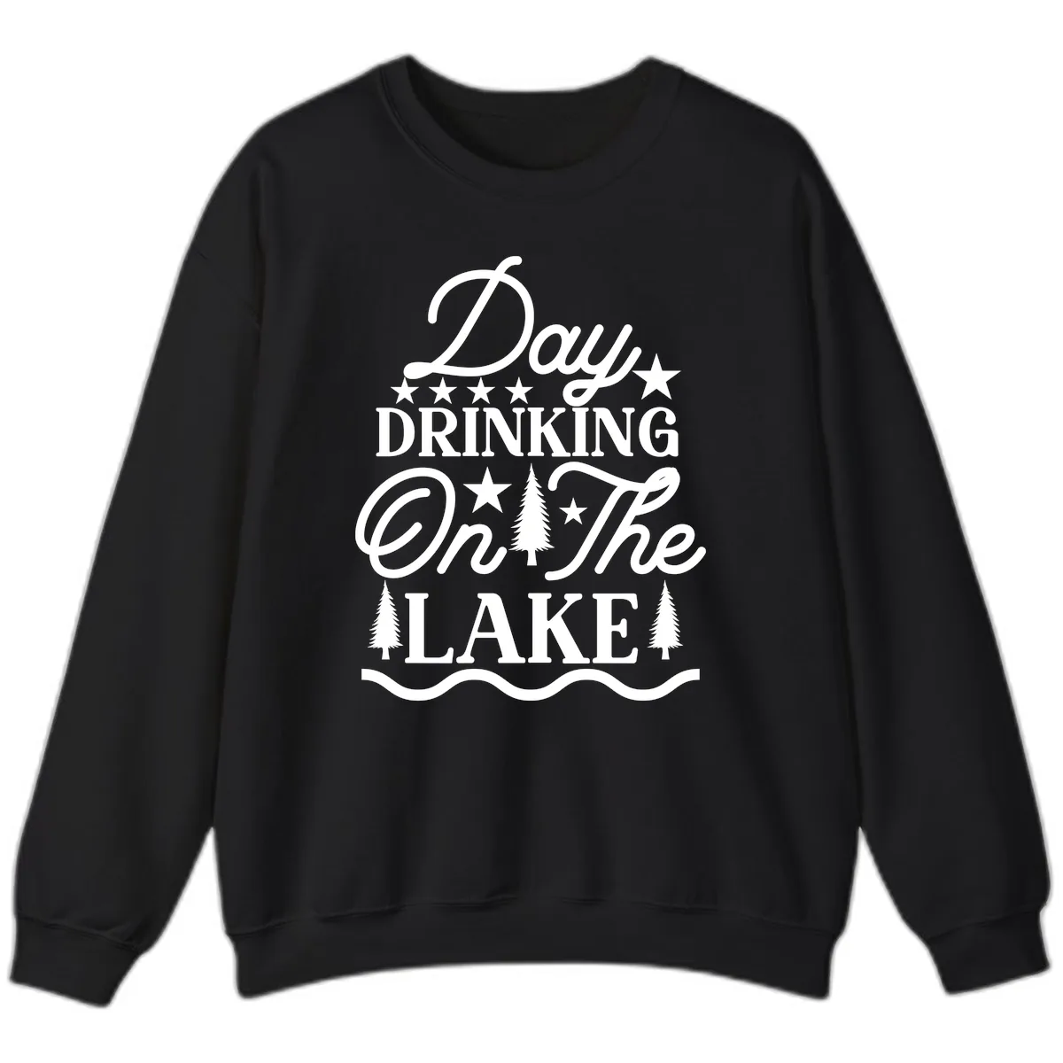Day Drinking On The Lake Sweatshirt in Black