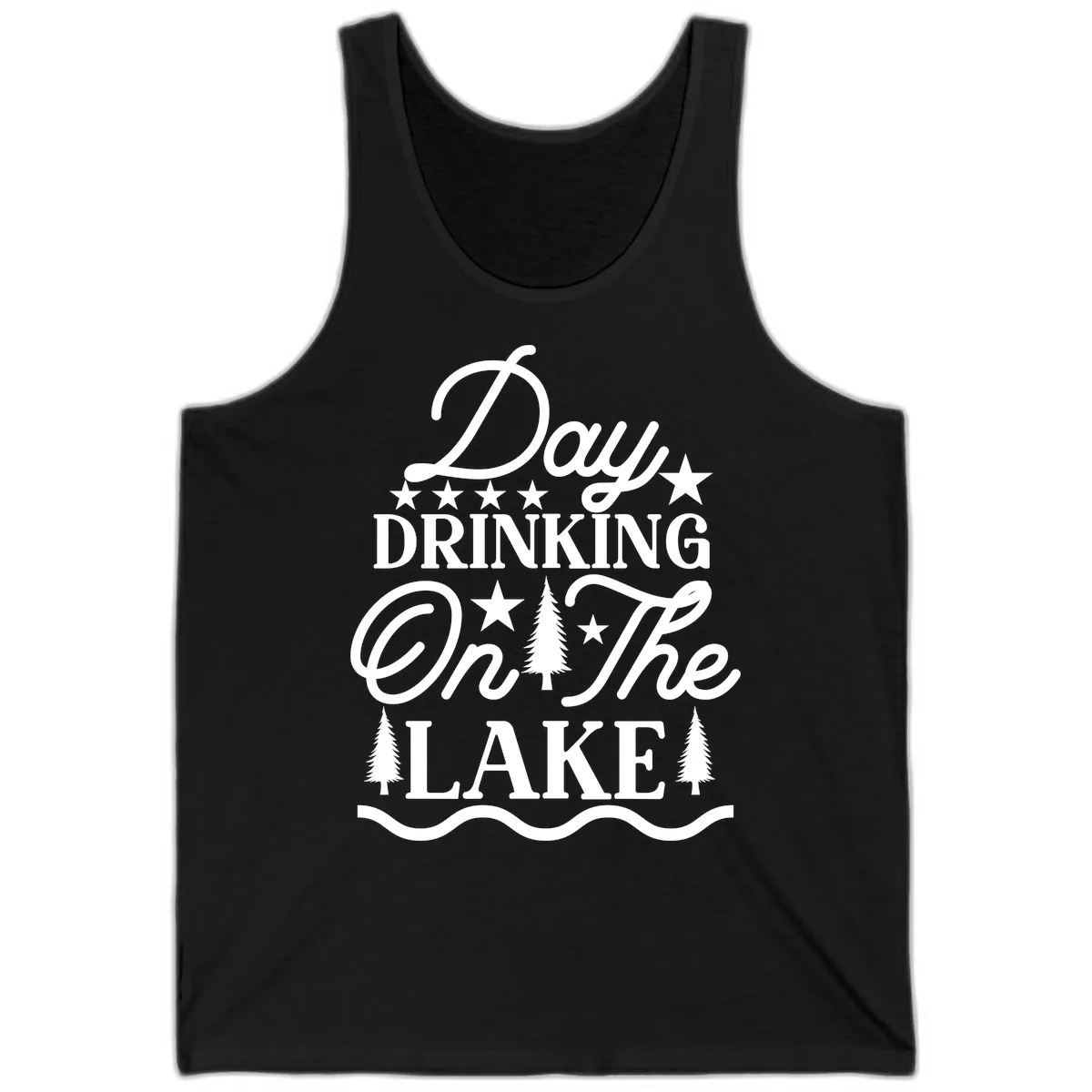 Day Drinking On The Lake Tank in Black