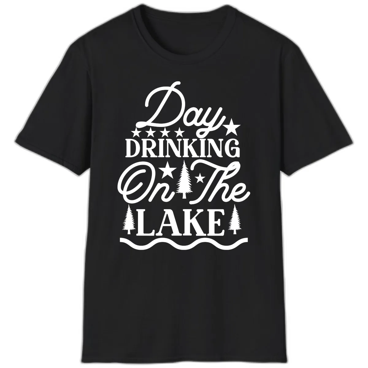 Day Drinking On The Lake T-Shirt in Black