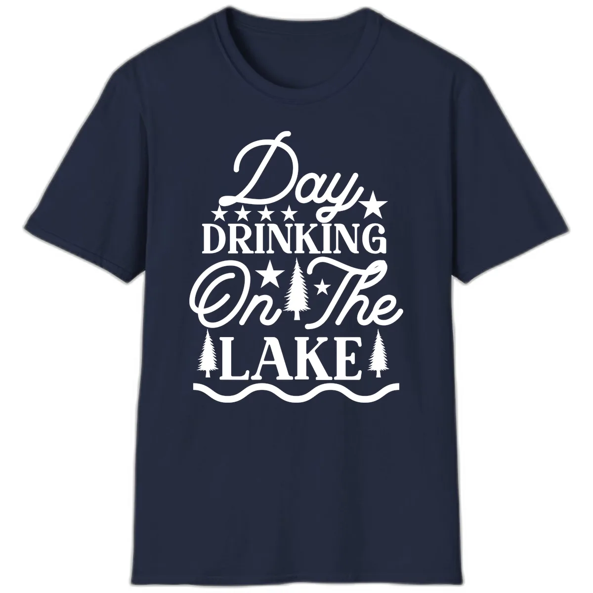 Day Drinking On The Lake T-Shirt in Navy