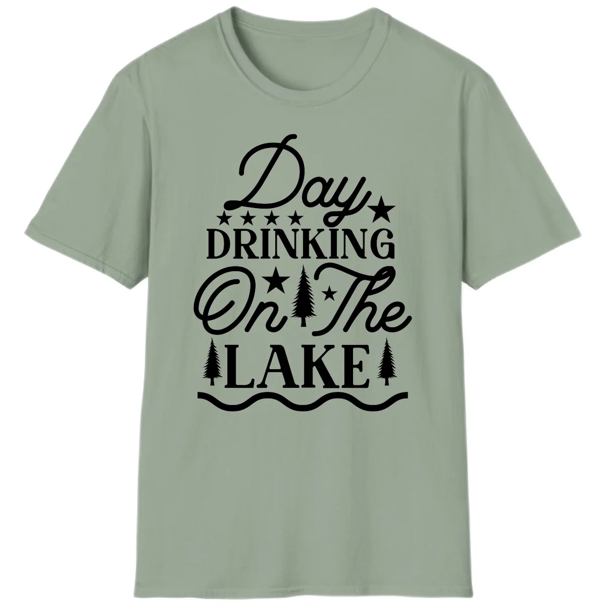 Day Drinking On The Lake T-Shirt in Sage