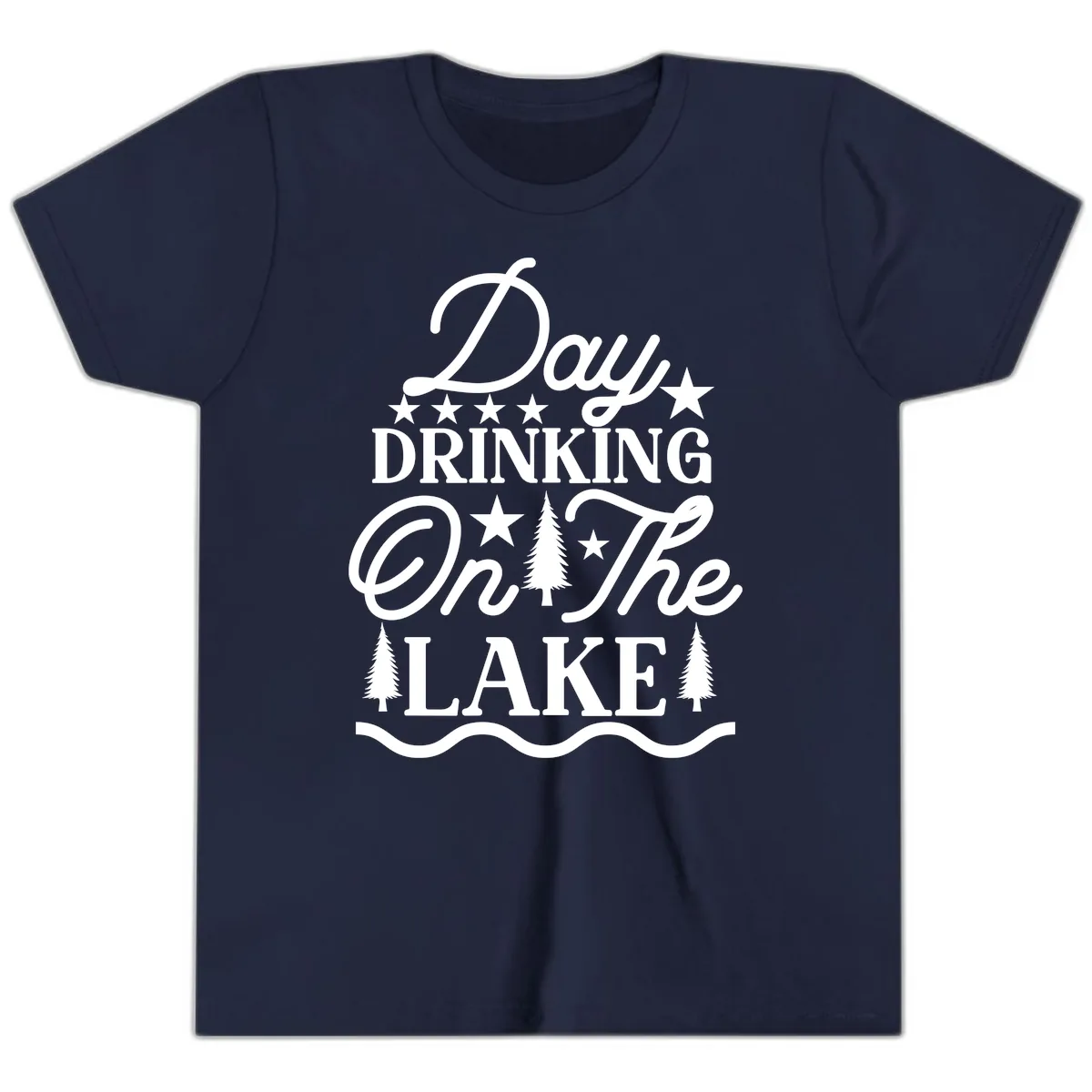 Day Drinking On The Lake Youth T-Shirt in Navy
