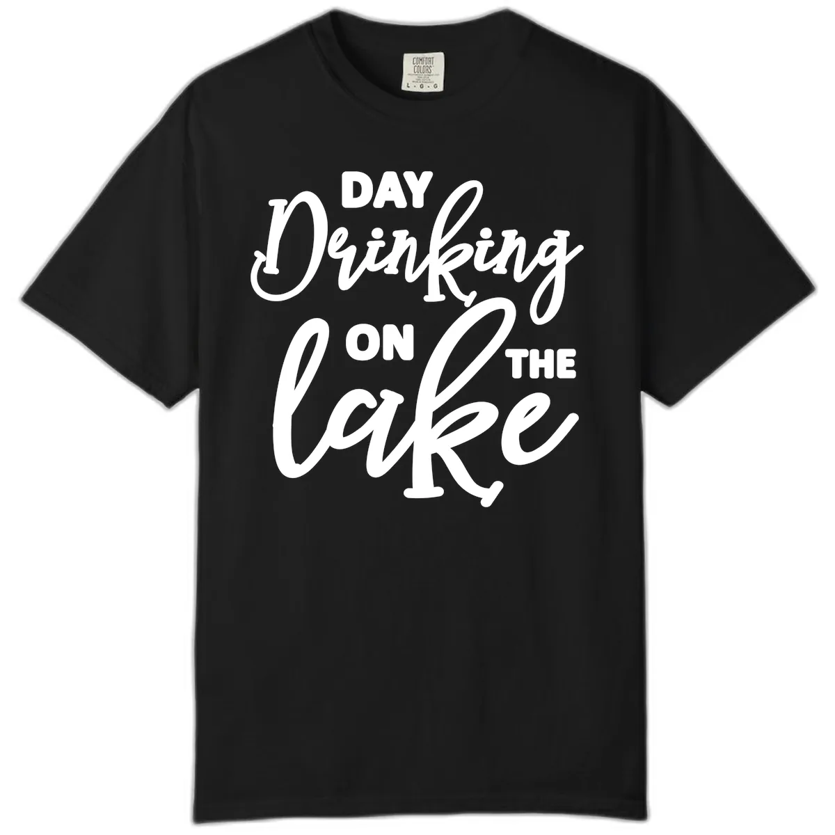 Day Drinking On The Lake Apparel Comfort Color in Black