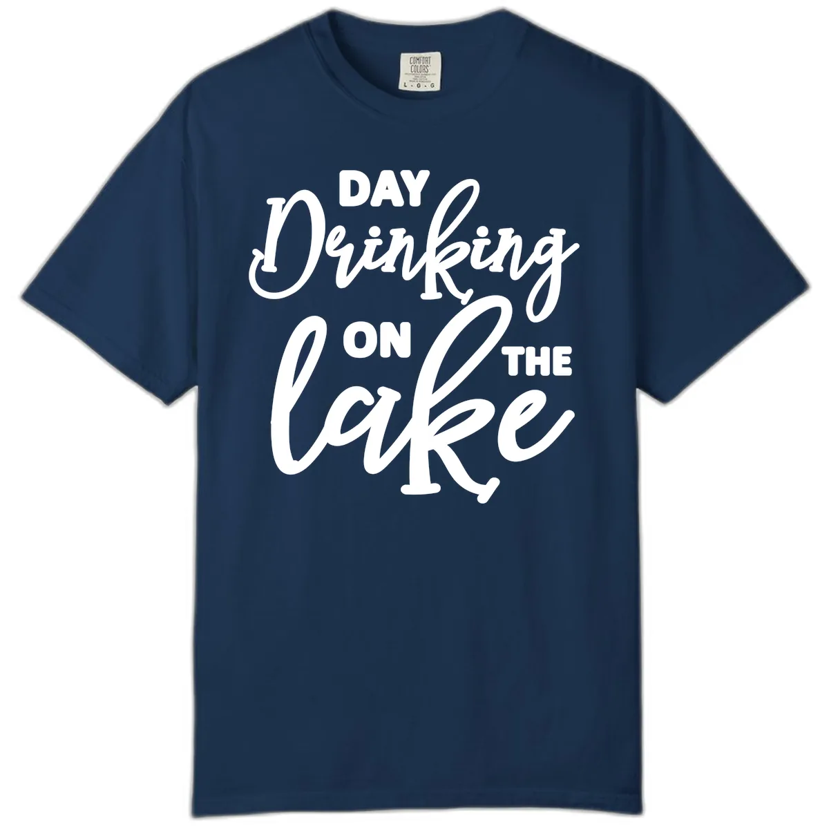 Day Drinking On The Lake Apparel Comfort Color in Navy