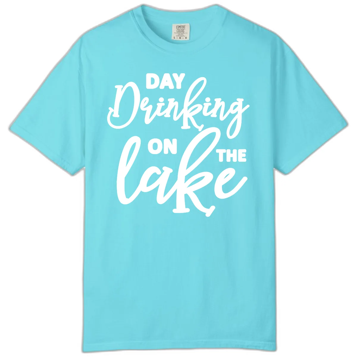 Day Drinking On The Lake Apparel Comfort Color in Lagoon Blue