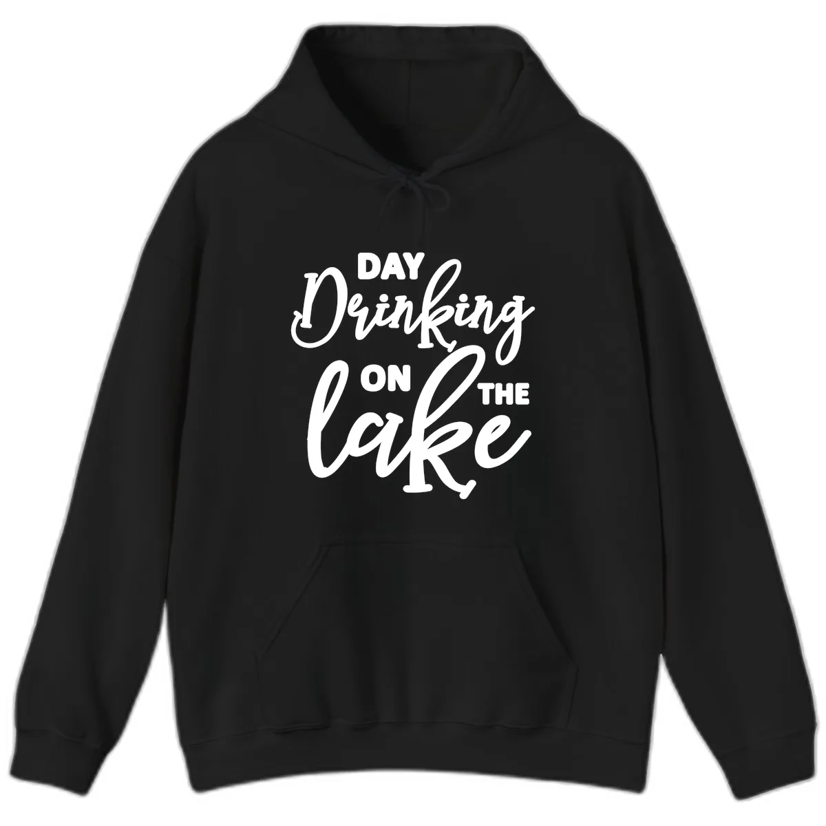 Day Drinking On The Lake Apparel Hoodie in Black