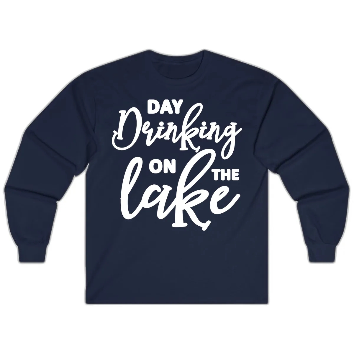 Day Drinking On The Lake Apparel Long Sleeve in Navy