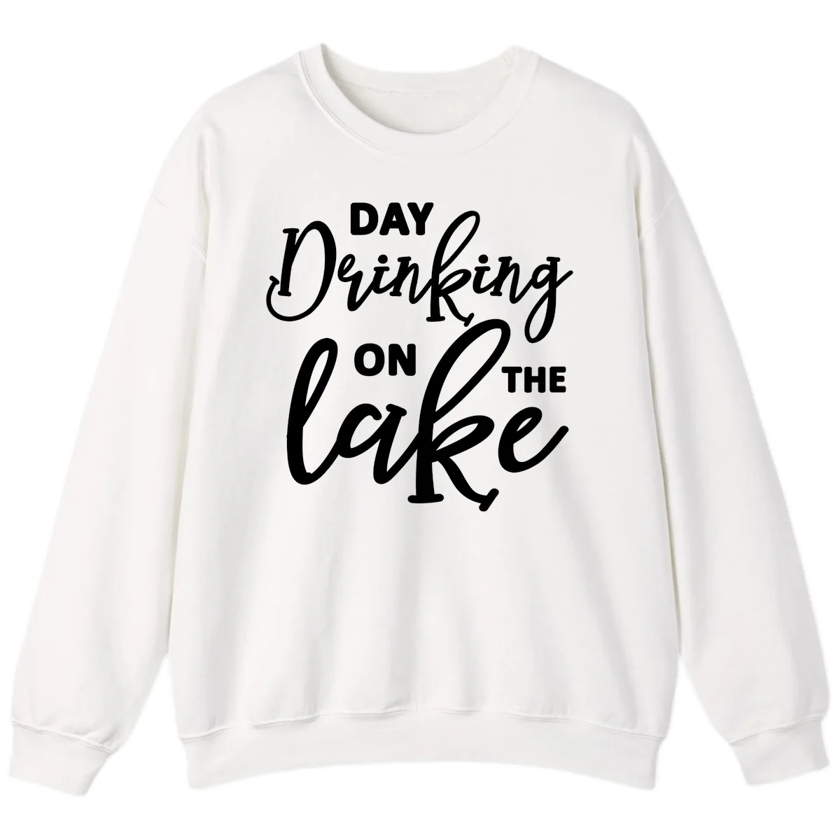 Day Drinking On The Lake Apparel Sweatshirt in White