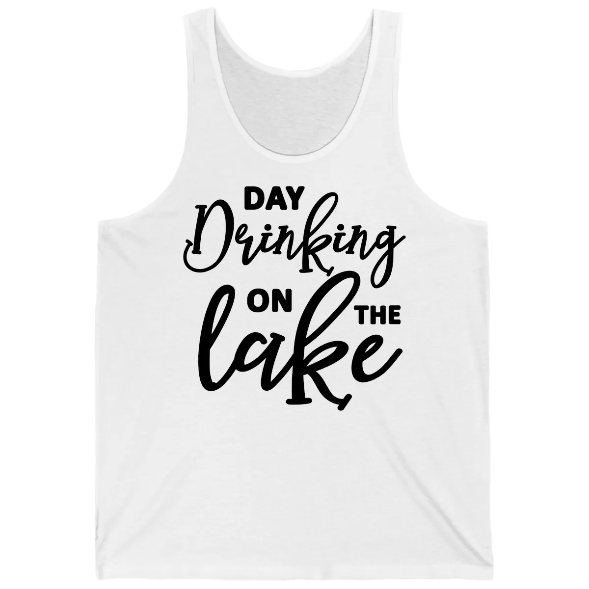 Day Drinking On The Lake Apparel Tank in White
