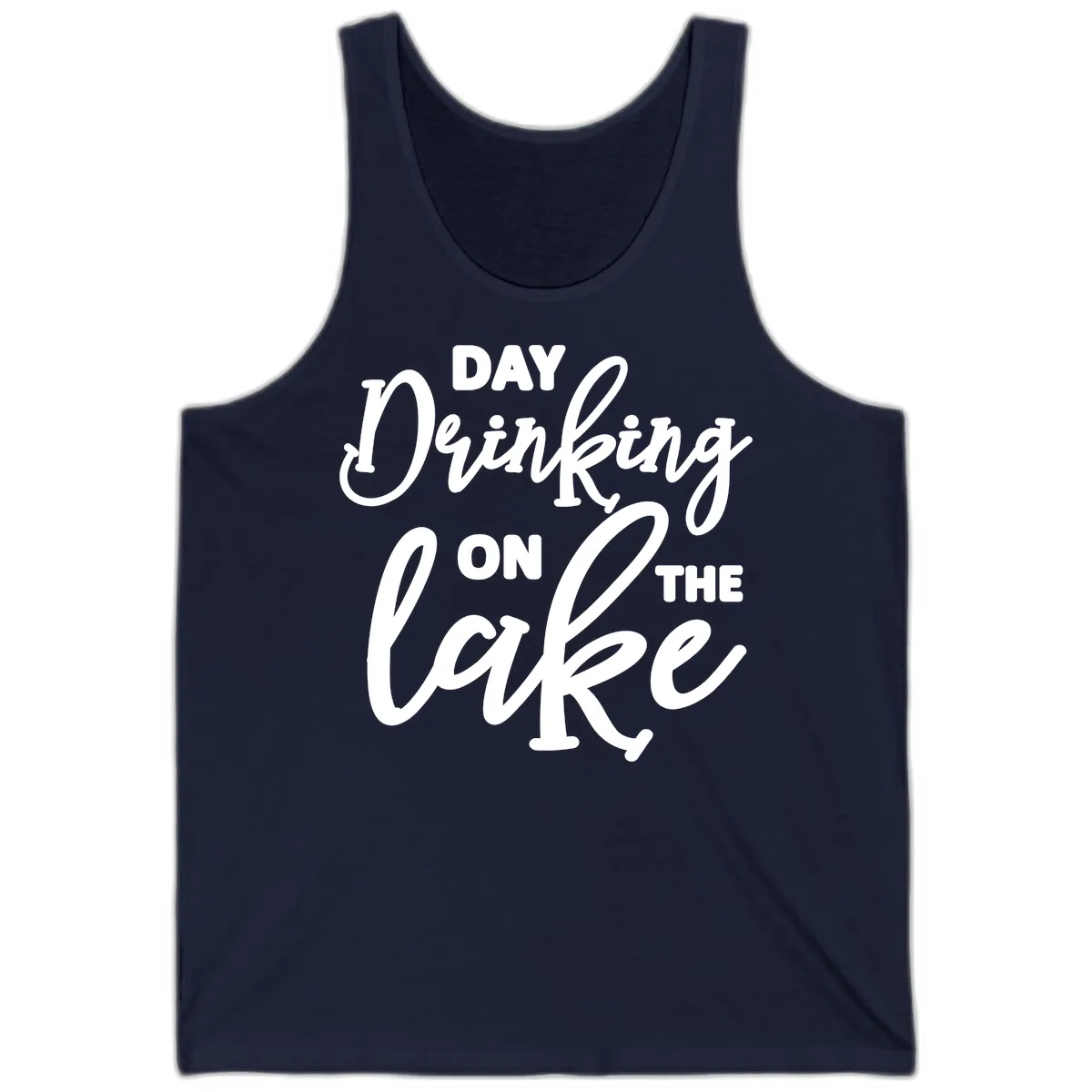 Day Drinking On The Lake Apparel Tank in Navy
