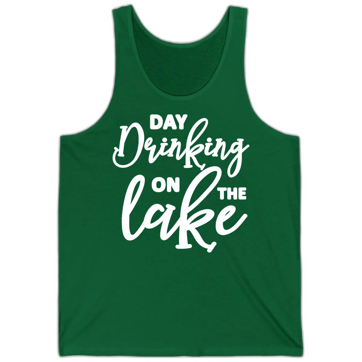 Day Drinking On The Lake Apparel Tank in Kelly