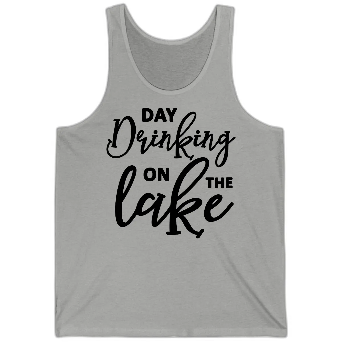 Day Drinking On The Lake Apparel Tank in Athletic Heather