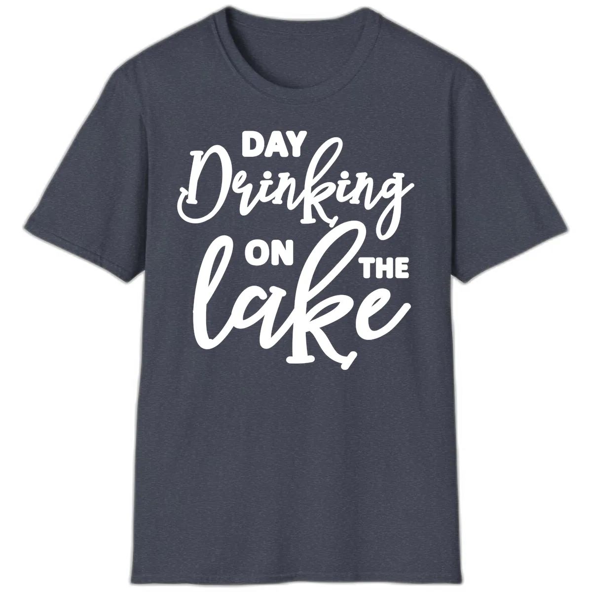 Day Drinking On The Lake Apparel T-Shirt in Heather Navy