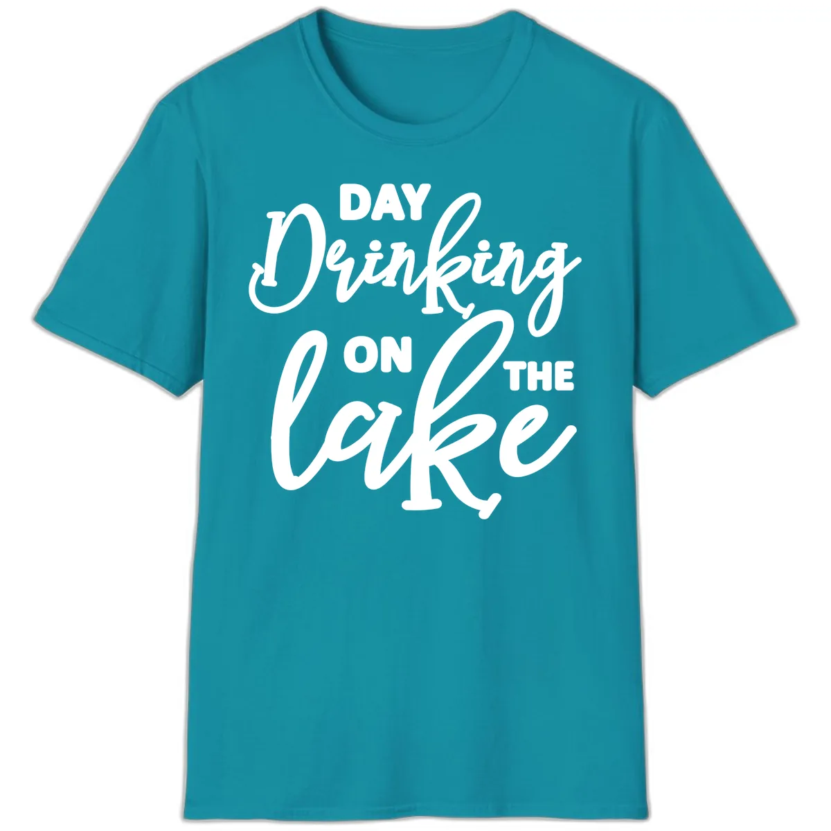 Day Drinking On The Lake Apparel T-Shirt in Tropical Blue